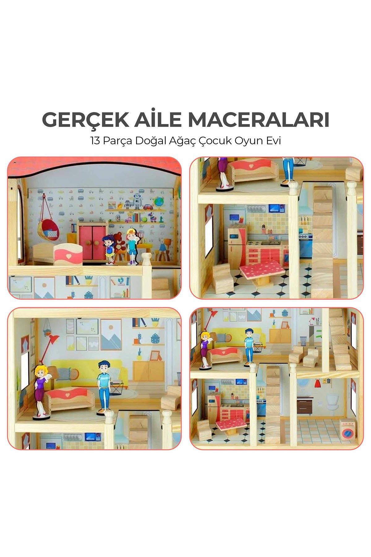 EV18 Doğal Ağaç Çocuk Oyun Evi Demonte, Hediye Çocuk Halısı T2004