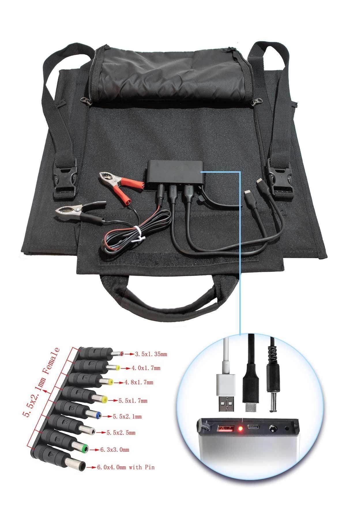 Fellow 50w Katlanabilir Çanta Tipi Solar Güneş Panel Seti + Powerbank