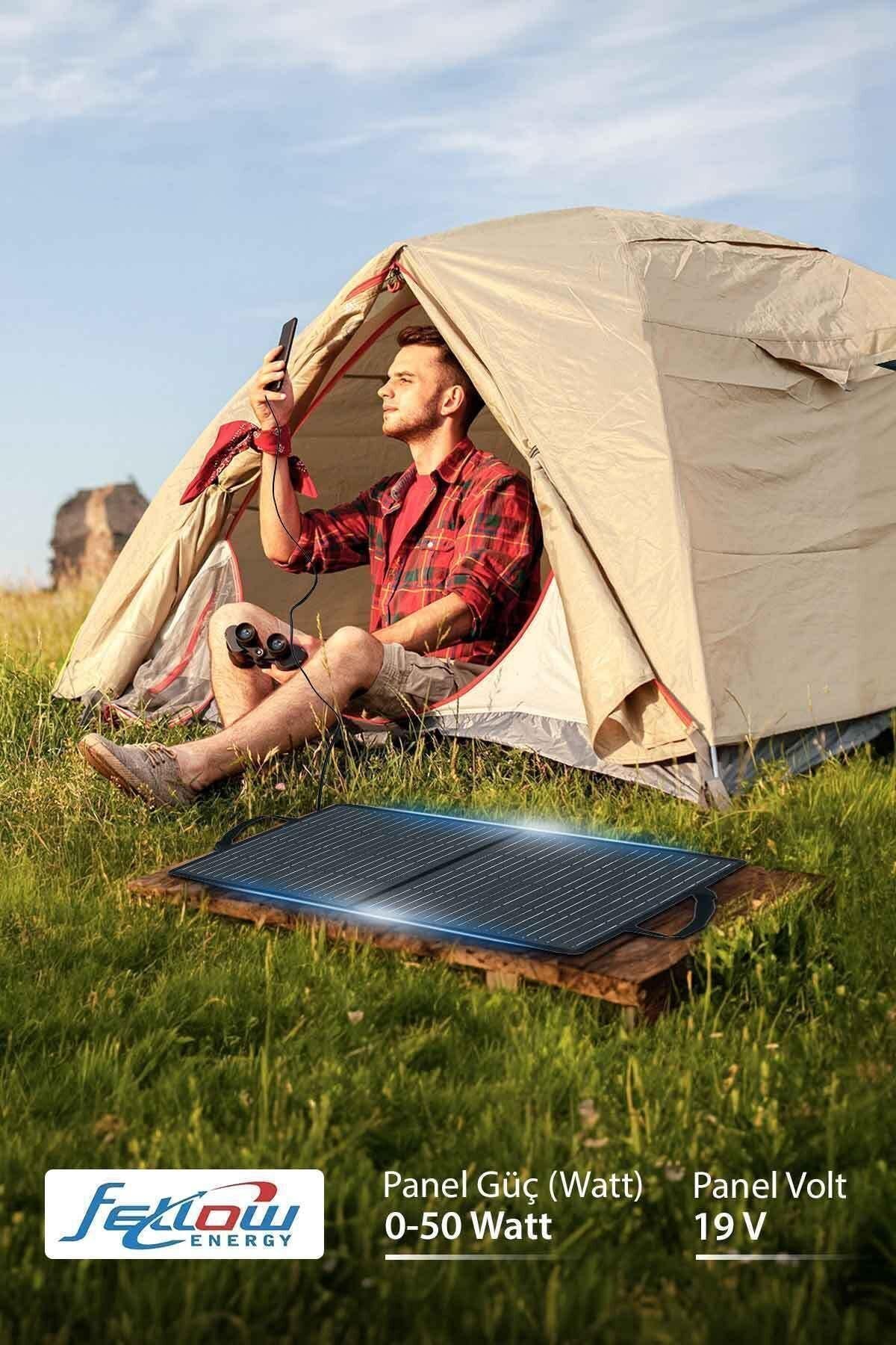 Fellow 50w Katlanabilir Çanta Tipi Solar Güneş Panel Seti + Powerbank