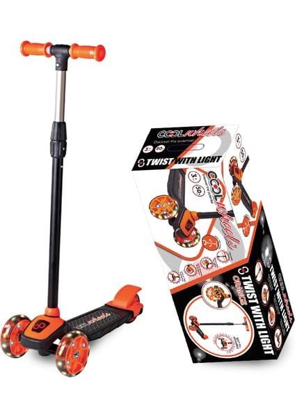 Furkan Cool Wheels Led Işıklı 3 Tekerlekli Yükseklik Ayarlı Turuncu Scooter FR58918