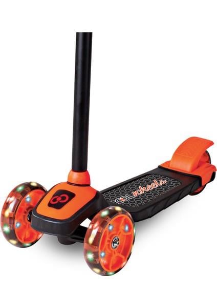 Furkan Cool Wheels Led Işıklı 3 Tekerlekli Yükseklik Ayarlı Turuncu Scooter FR58918