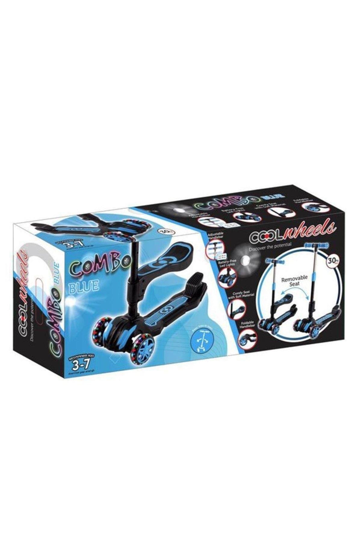 Furkan Toys Cool Wheels Led Işıklı Oturaklı Mavi Combo Scooter FR59557