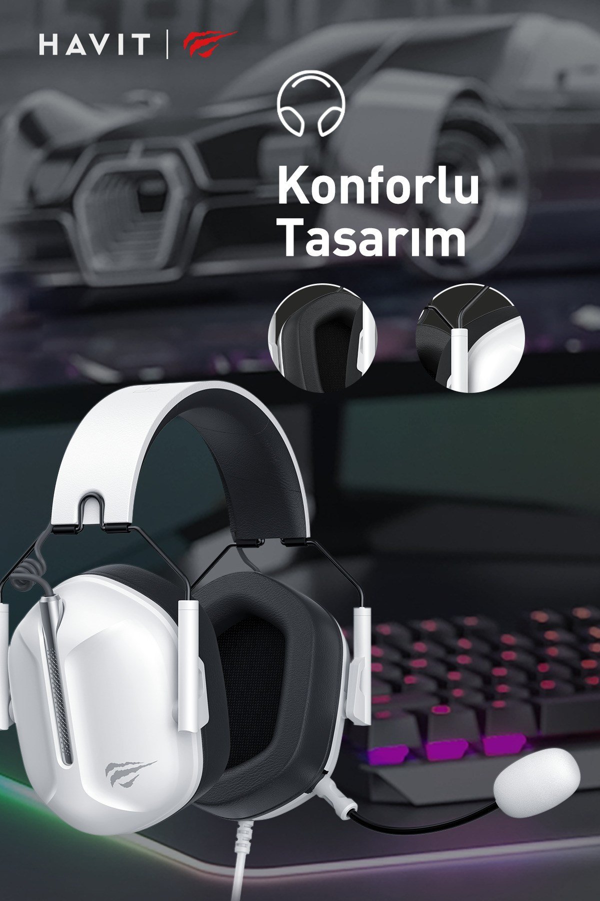 Gamenote H2033D Mikrofonlu 50mm Speaker Gaming Kulaklık 3.5mm Jack