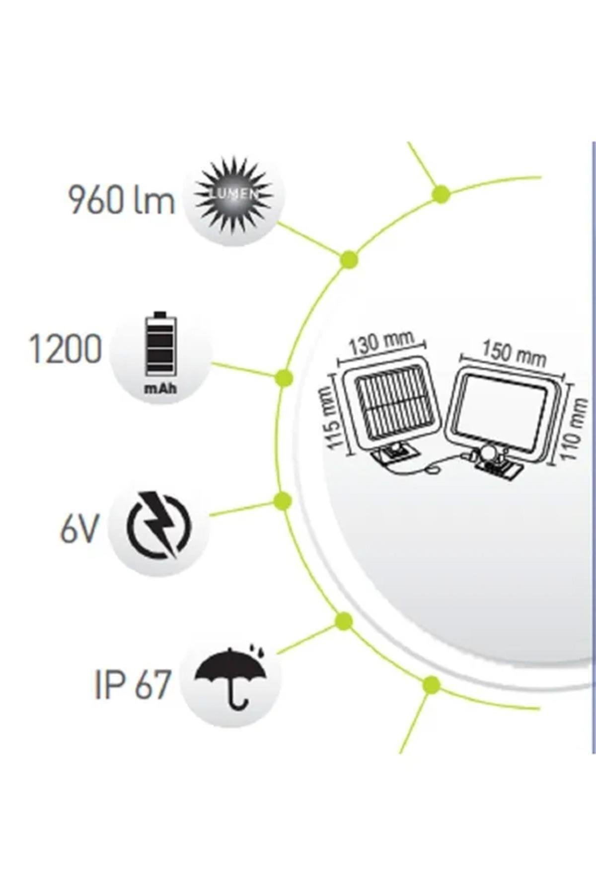 Hareket Sensörlü Solar Led 6 Bölmeli Kumandasız DG1332