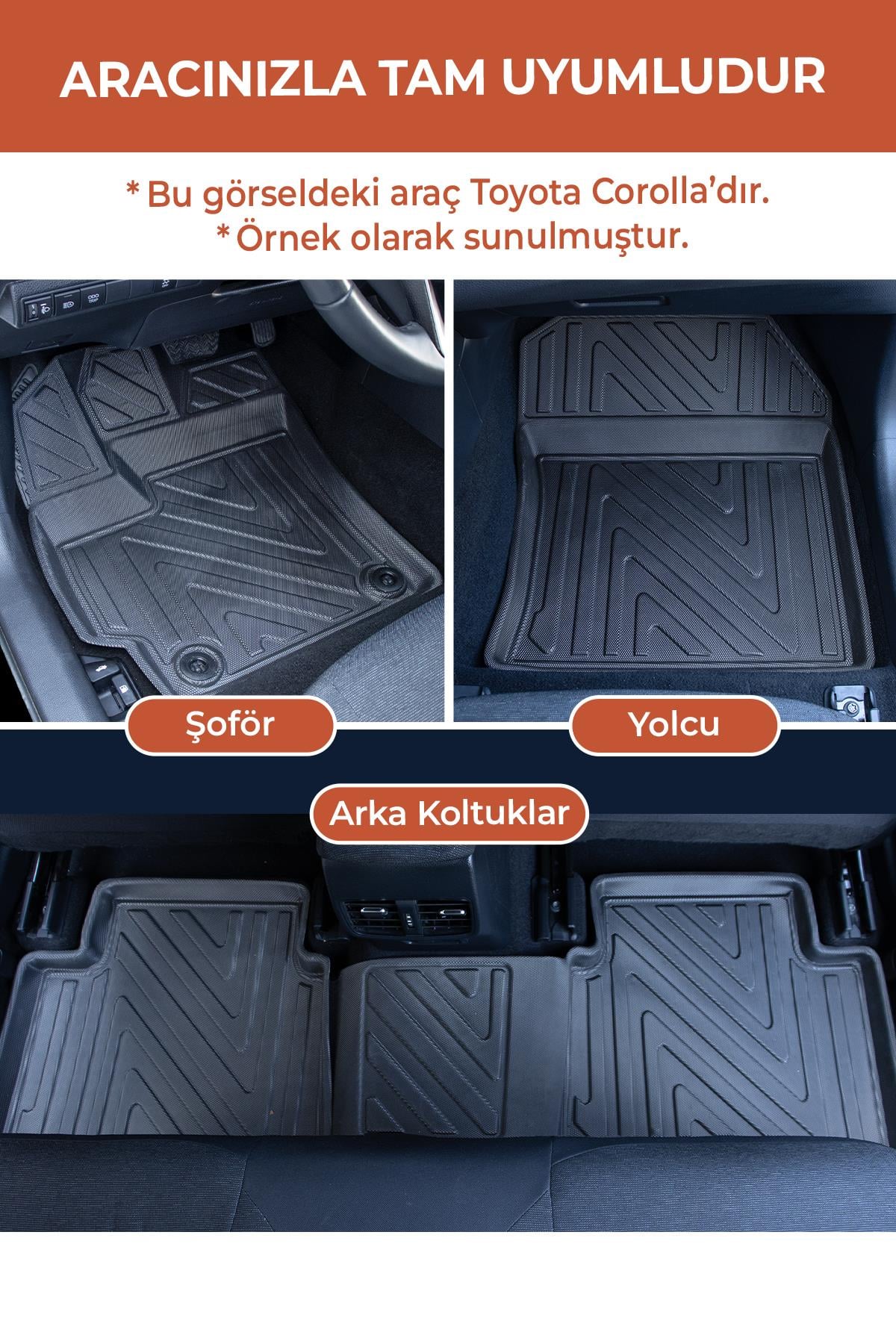 Havuzlu 4d Siyah Paspas Takımı,Hyundai-Bayon 2021 Ve Sonrası 4d Havuzlu Paspas Hediye Araç Kokusu