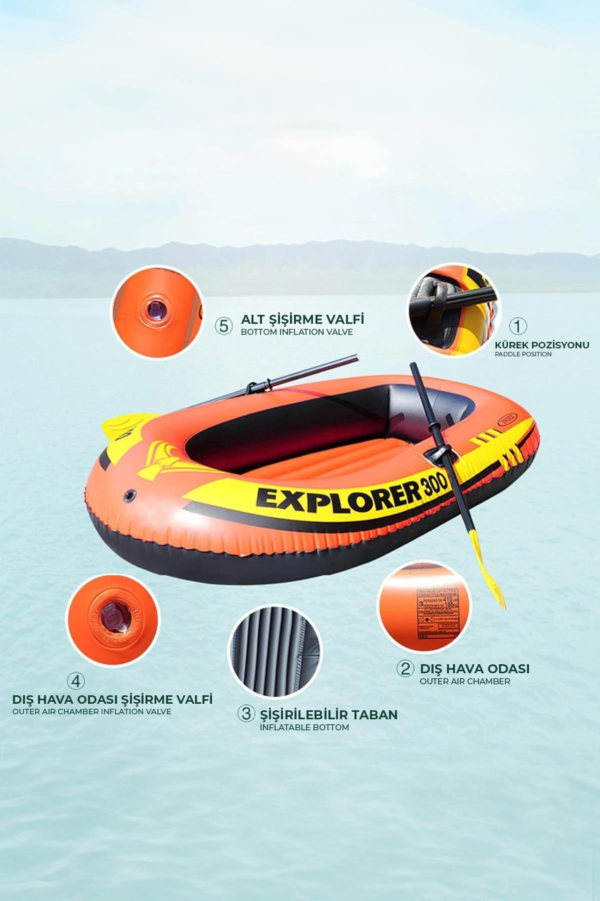 Ib58330 Explorer Şişme Bot 200 95 Kg 185x94x41cm -intex