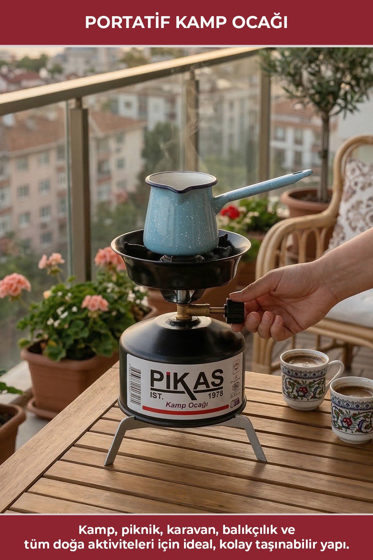 Iksa Devrilmez Ayaklı Portatif Kamp Ocağı, Çaydanlık Halısı Hediye