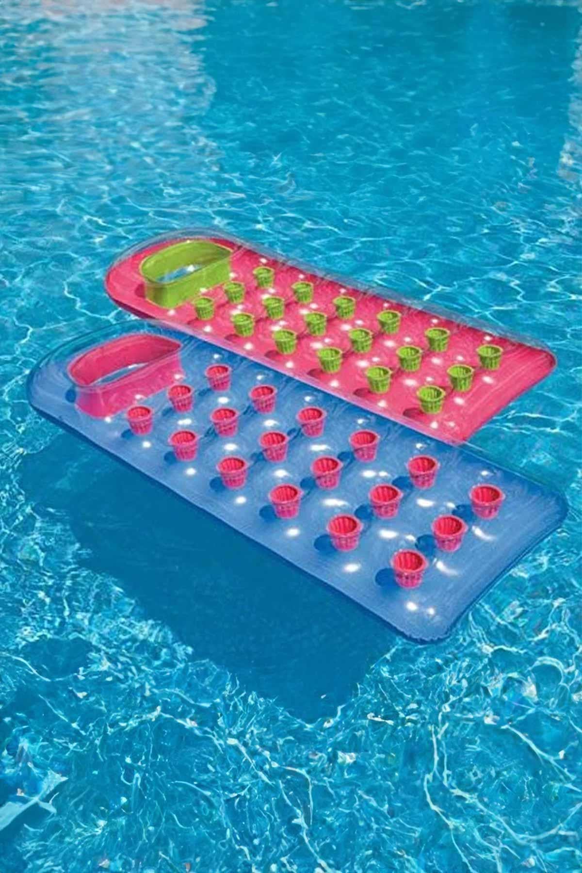 Intex Bardaklı Mavi Kırmızı Yatak 188x71 cm IDY59895