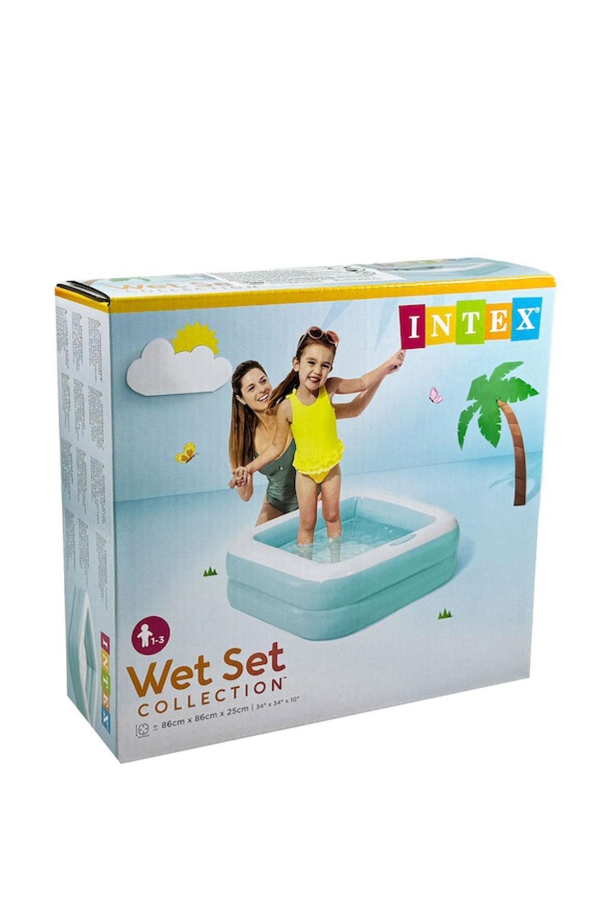 Intex Şişme Taban Mini Kare Havuz 86x86x25 cm Pembe IH57100
