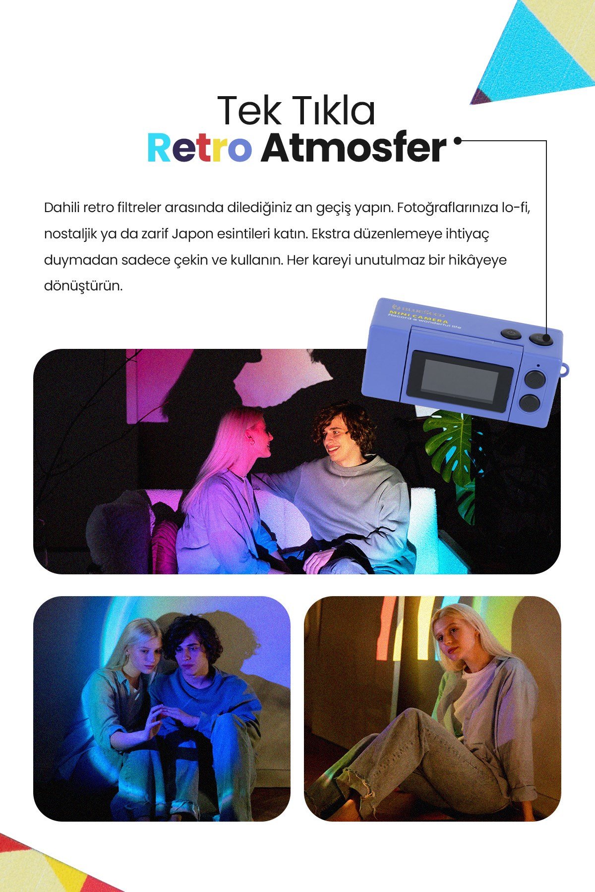 Joyplus Camera Mini Dijital Kamera Retro Tasarım Taşınabilir Video ve Fotoğraf Kamerası LK-030 