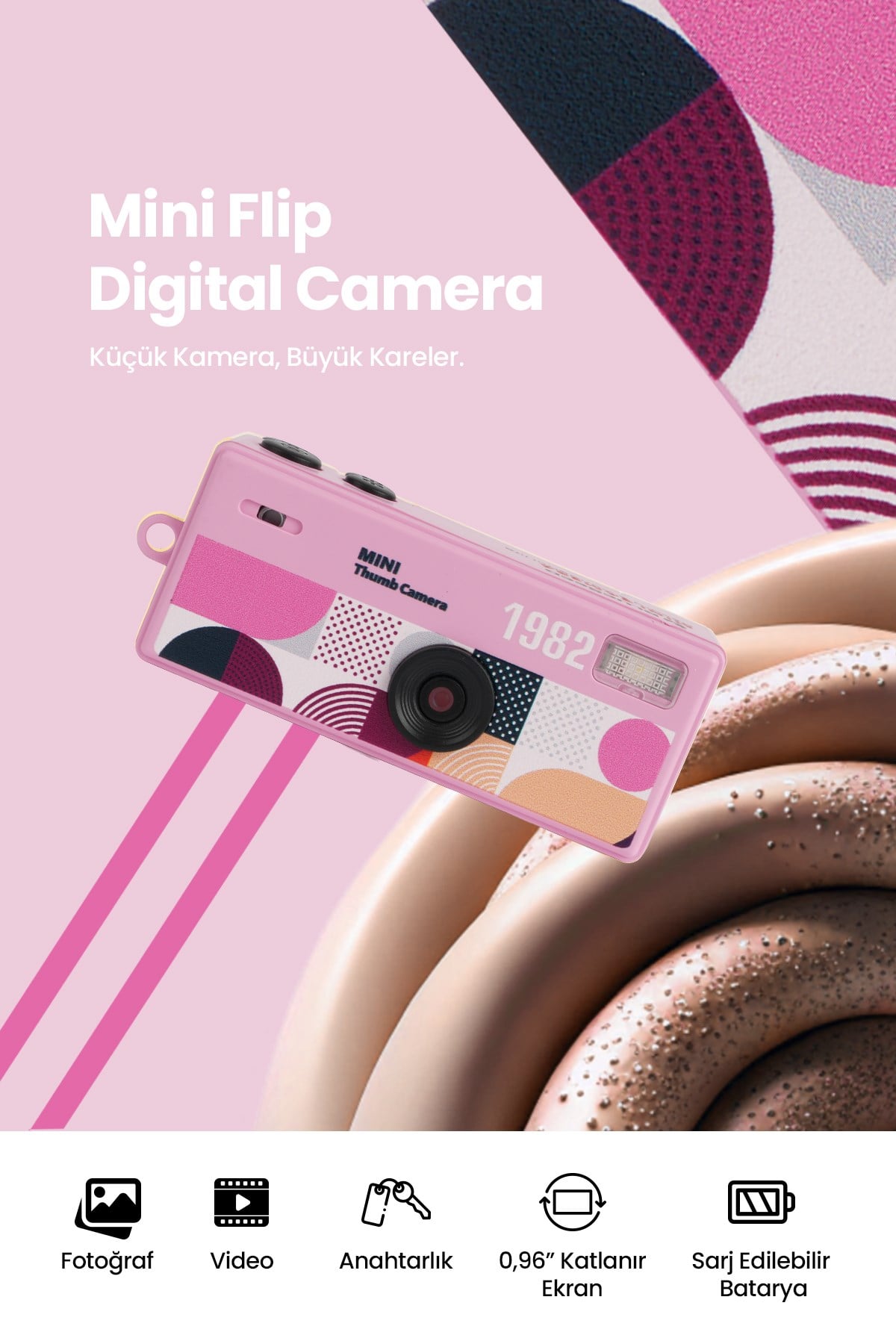 Joyplus Camera Mini Dijital Kamera Retro Tasarım Taşınabilir Video ve Fotoğraf Kamerası LK-030 