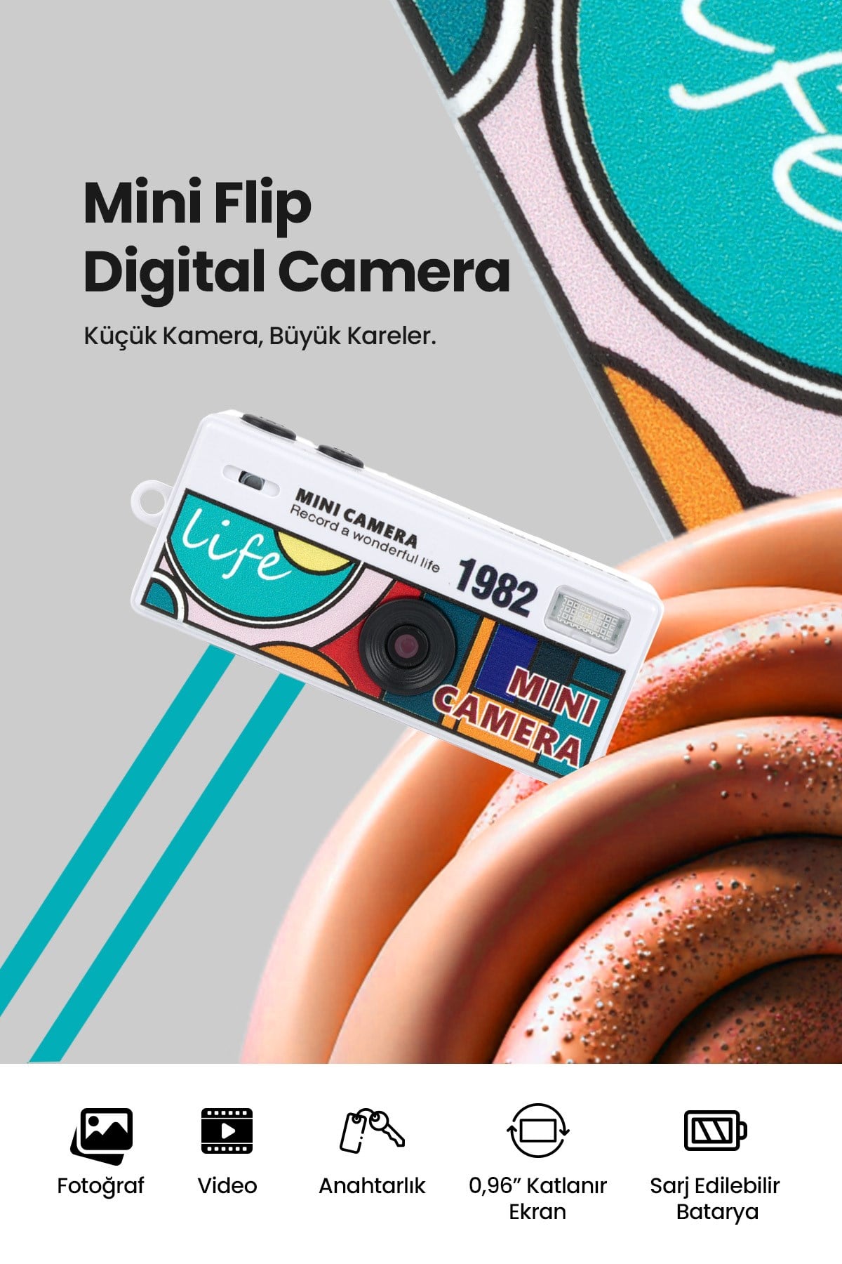 Joyplus Camera Mini Dijital Kamera Retro Tasarım Taşınabilir Video ve Fotoğraf Kamerası LK-030 