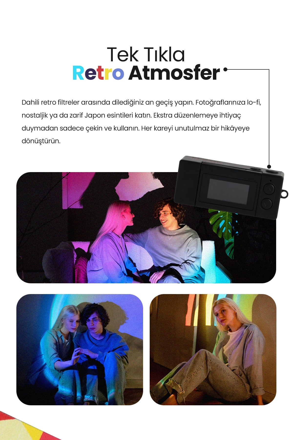 Joyplus Camera Mini Dijital Kamera Retro Tasarım Taşınabilir Video ve Fotoğraf Kamerası LK-030 