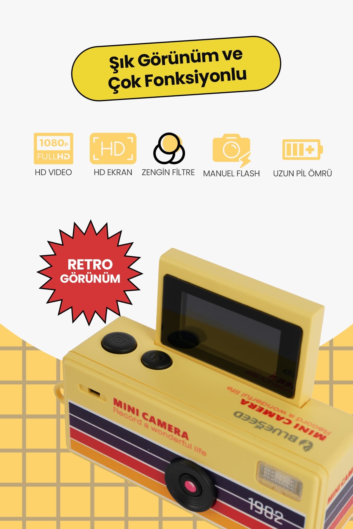 Joyplus Camera Mini Dijital Kamera Retro Tasarım Taşınabilir Video ve Fotoğraf Kamerası LK-030 