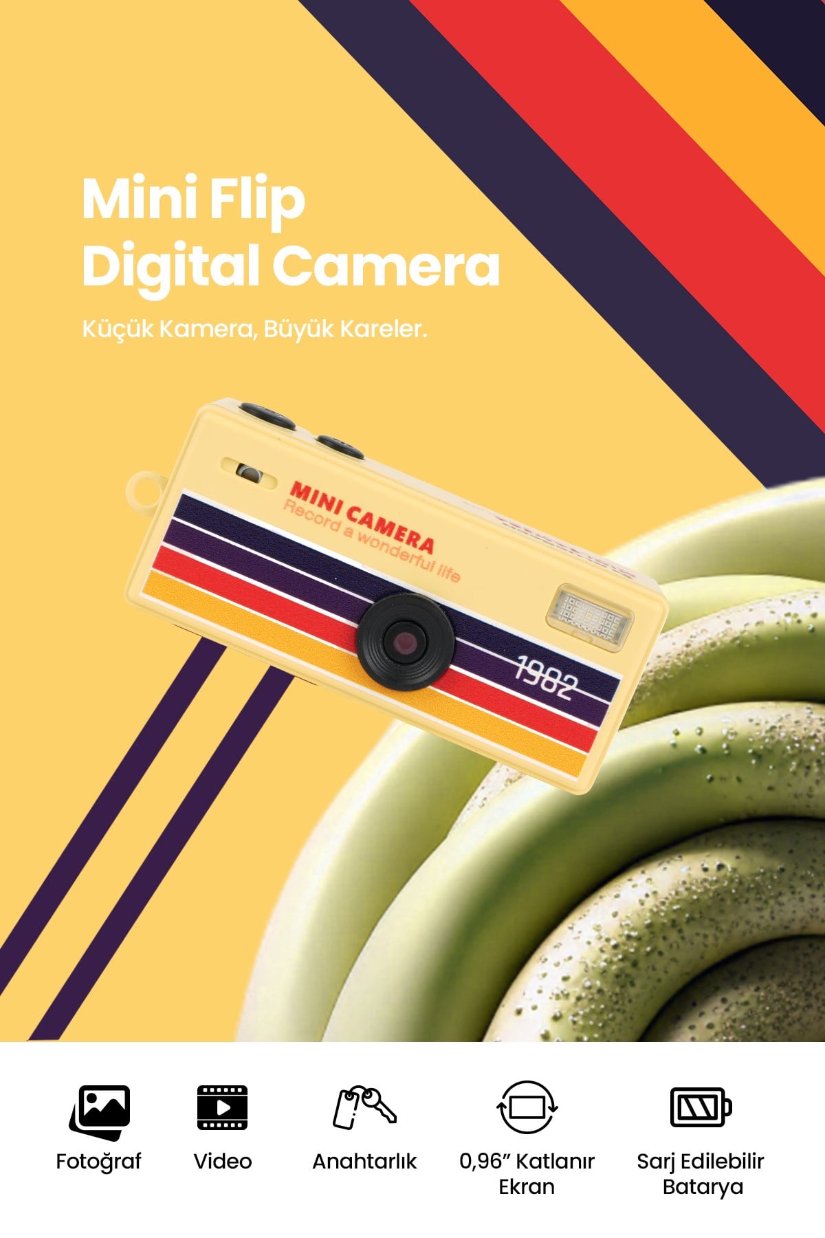 Joyplus Camera Mini Dijital Kamera Retro Tasarım Taşınabilir Video ve Fotoğraf Kamerası LK-030 