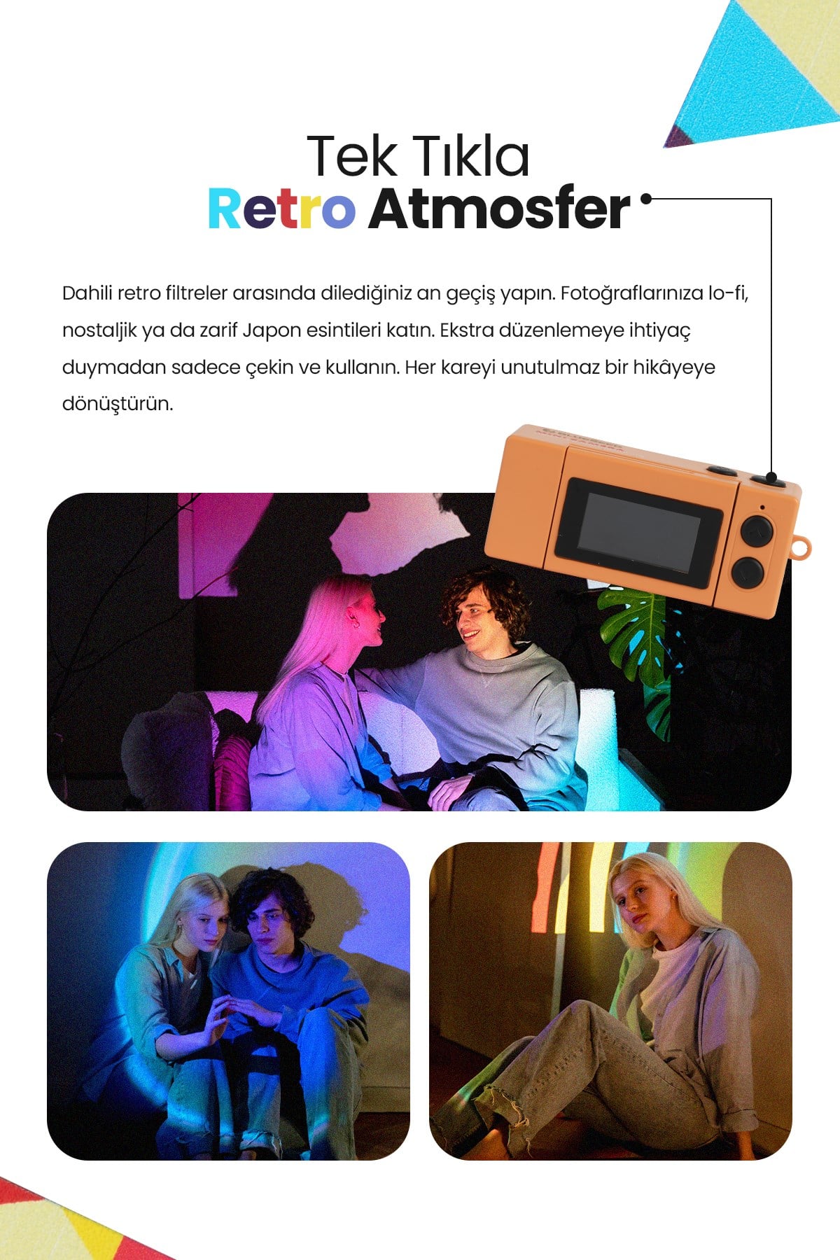 Joyplus Camera Mini Dijital Kamera Retro Tasarım Taşınabilir Video ve Fotoğraf Kamerası LK-030 