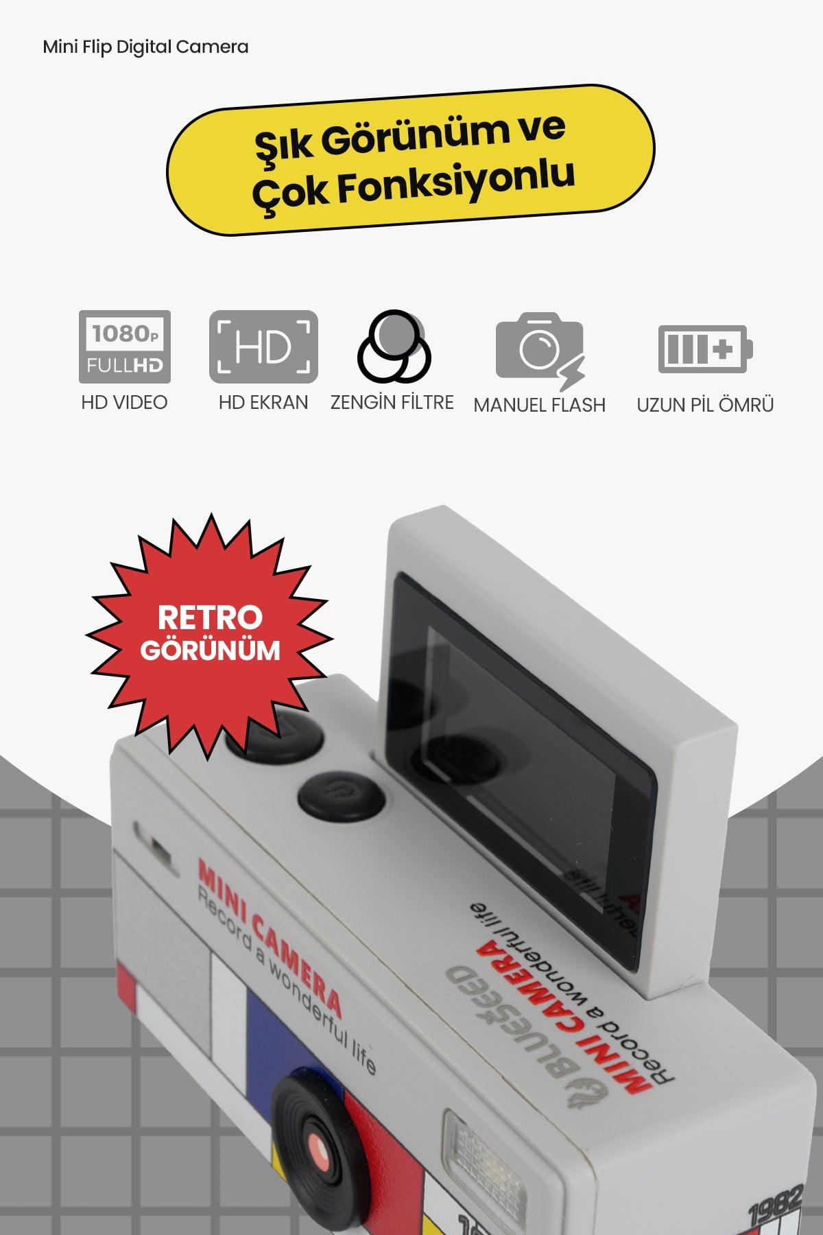 Joyplus Camera Mini Dijital Kamera Retro Tasarım Taşınabilir Video ve Fotoğraf Kamerası LK-030 