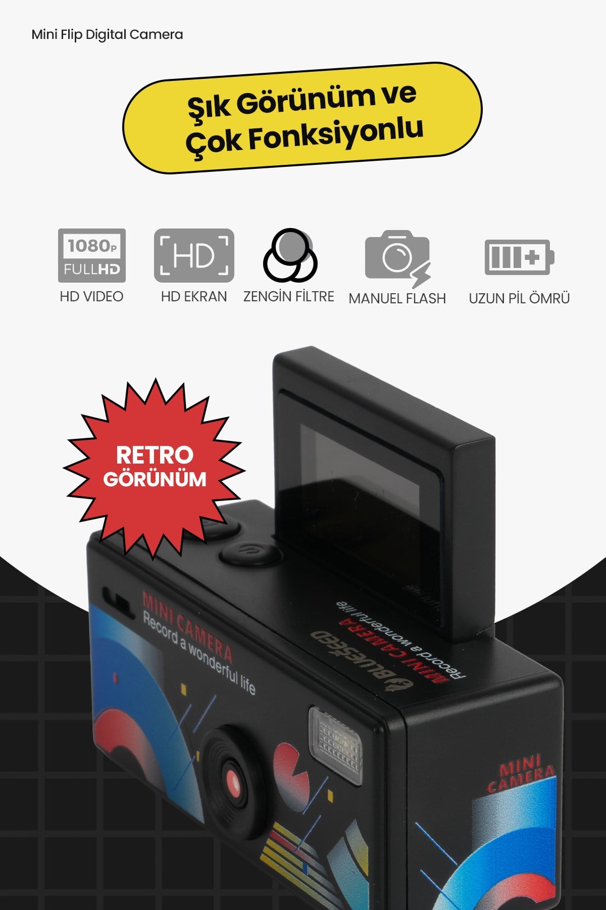 Joyplus Camera Mini Dijital Kamera Retro Tasarım Taşınabilir Video ve Fotoğraf Kamerası LK-030 