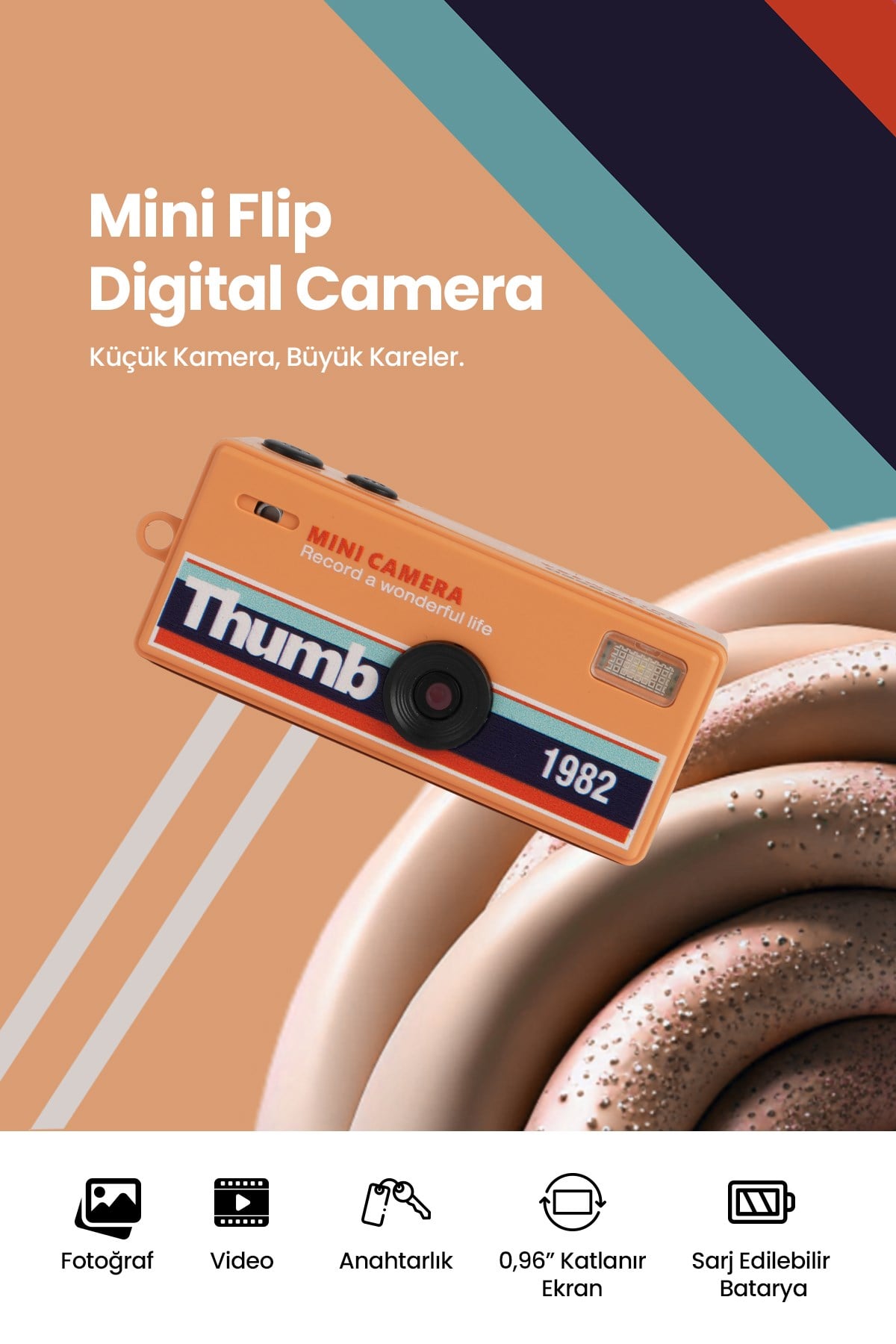 Joyplus Camera Mini Dijital Kamera Retro Tasarım Taşınabilir Video ve Fotoğraf Kamerası LK-030 