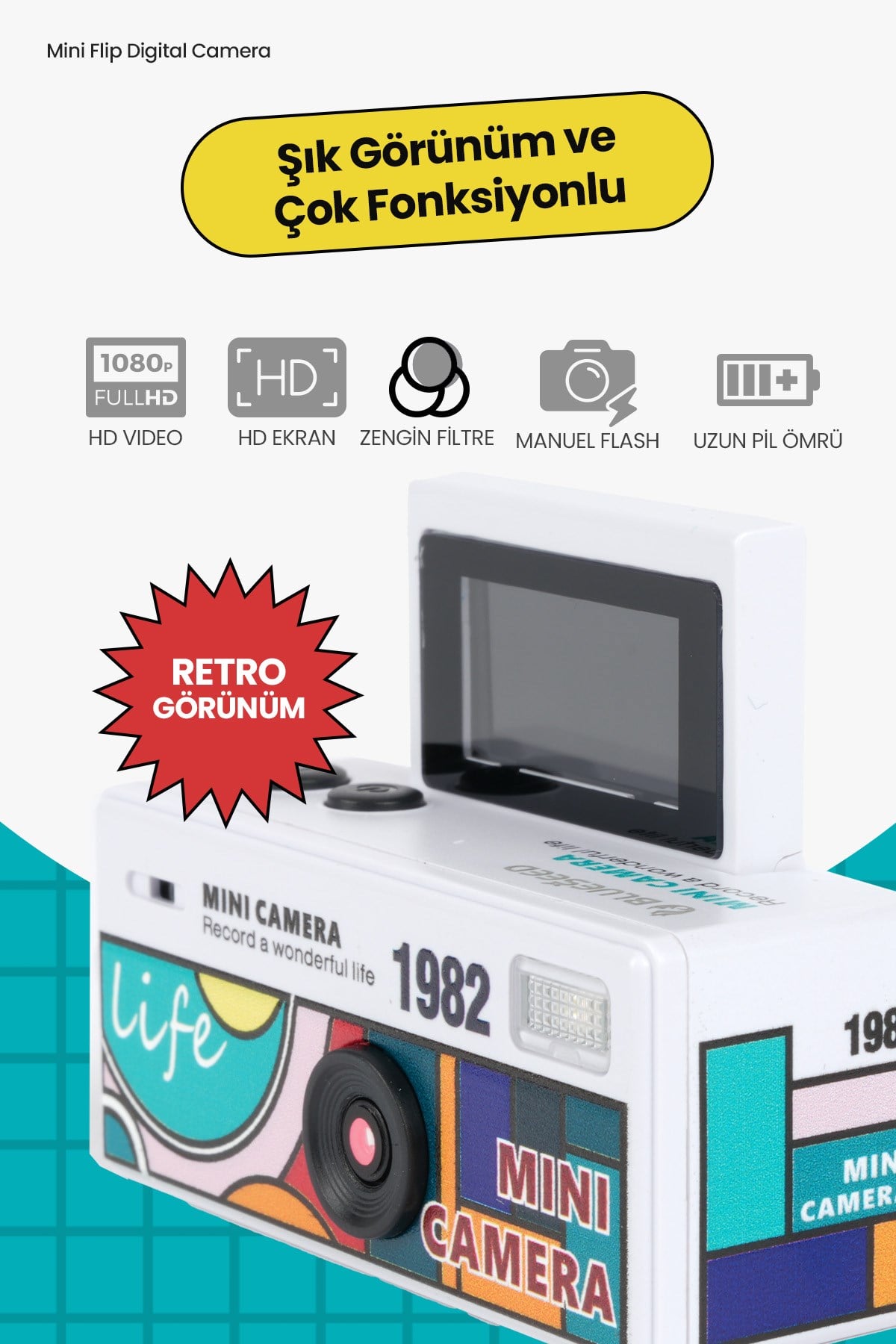 Joyplus Camera Mini Dijital Kamera Retro Tasarım Taşınabilir Video ve Fotoğraf Kamerası LK-030 