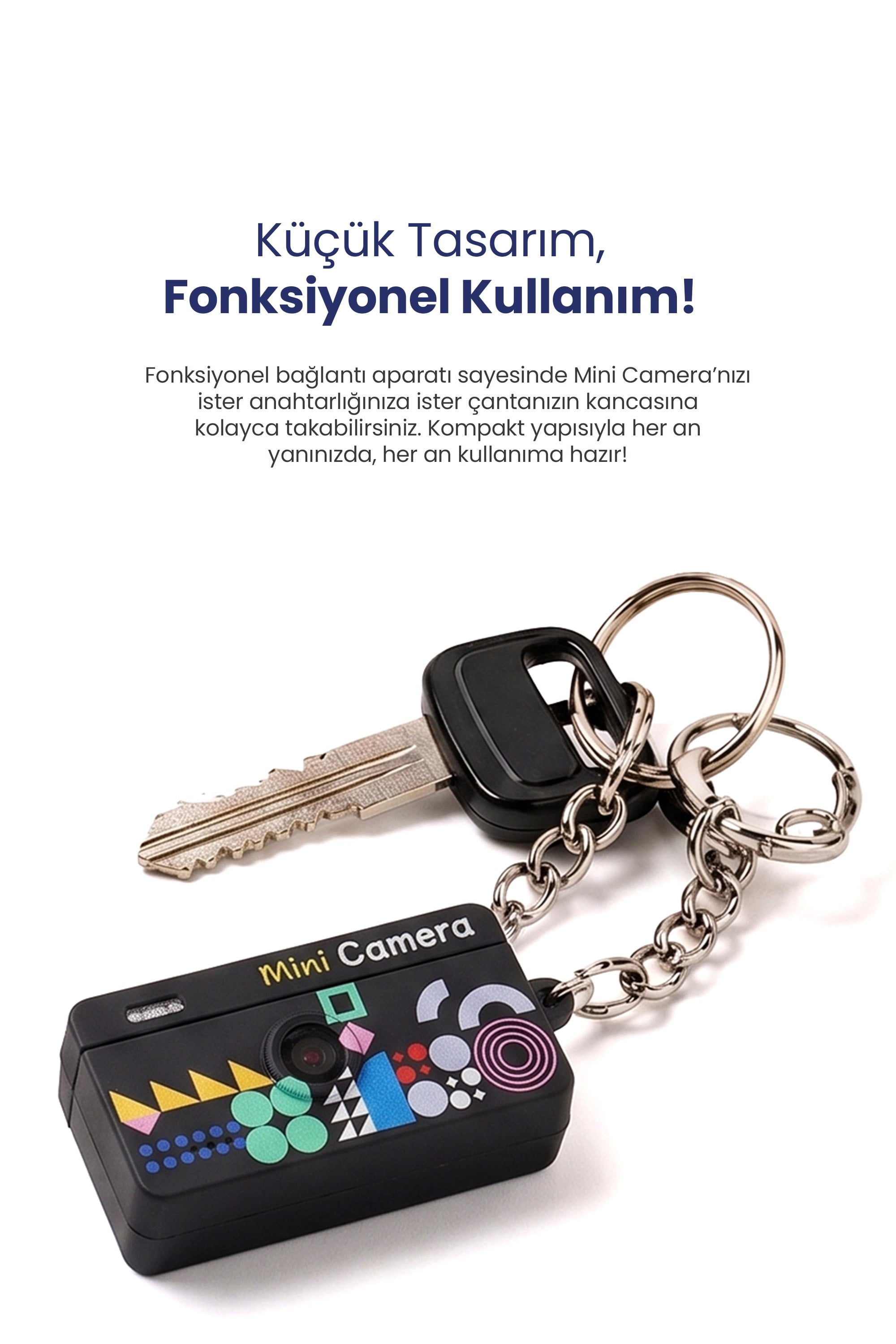 Joyplus Mini Anahtarlık Dijital Fotoğraf Makinesi Retro Filtreli Mini Video Kamera M9