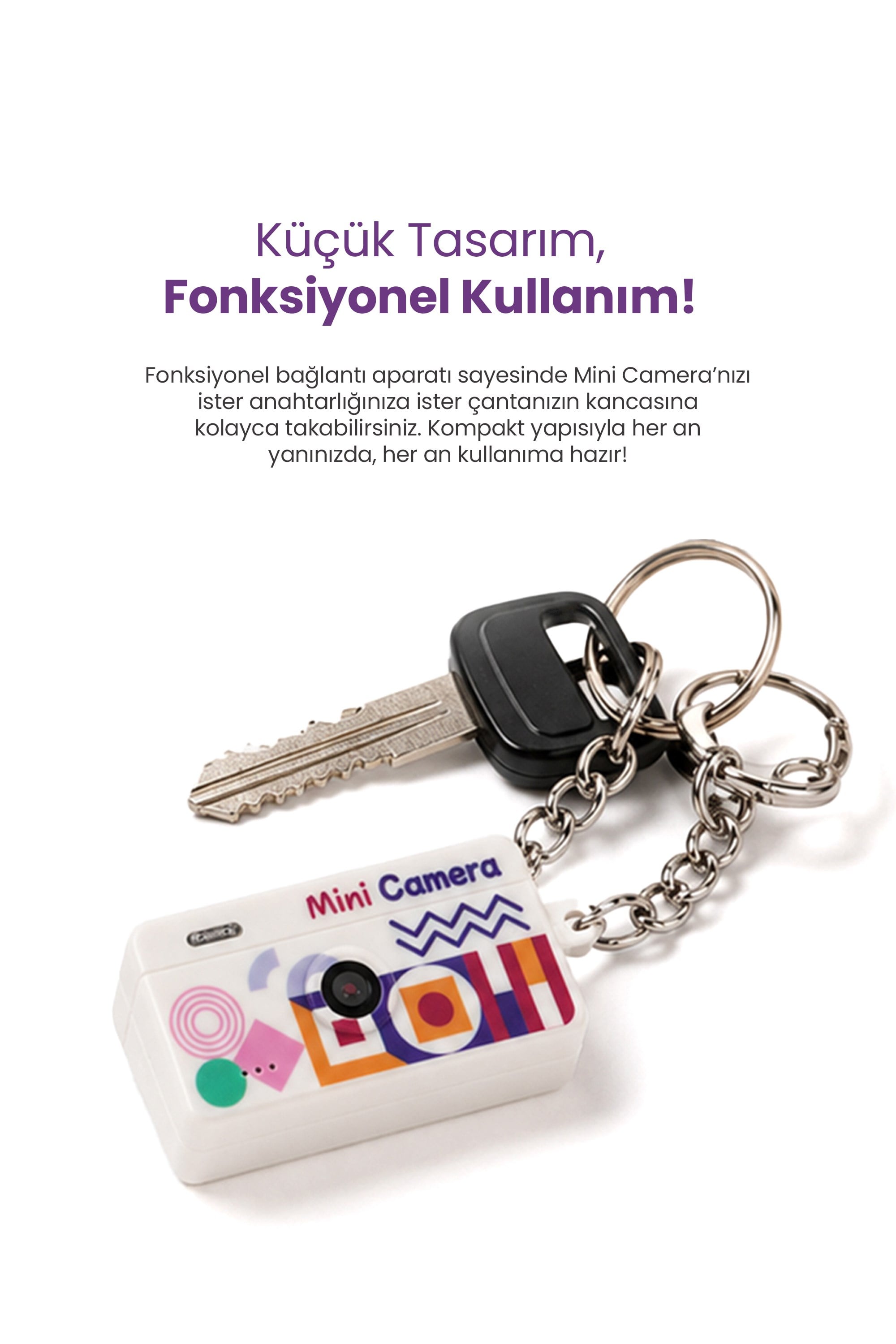 Joyplus Mini Anahtarlık Dijital Fotoğraf Makinesi Retro Filtreli Mini Video Kamera M9