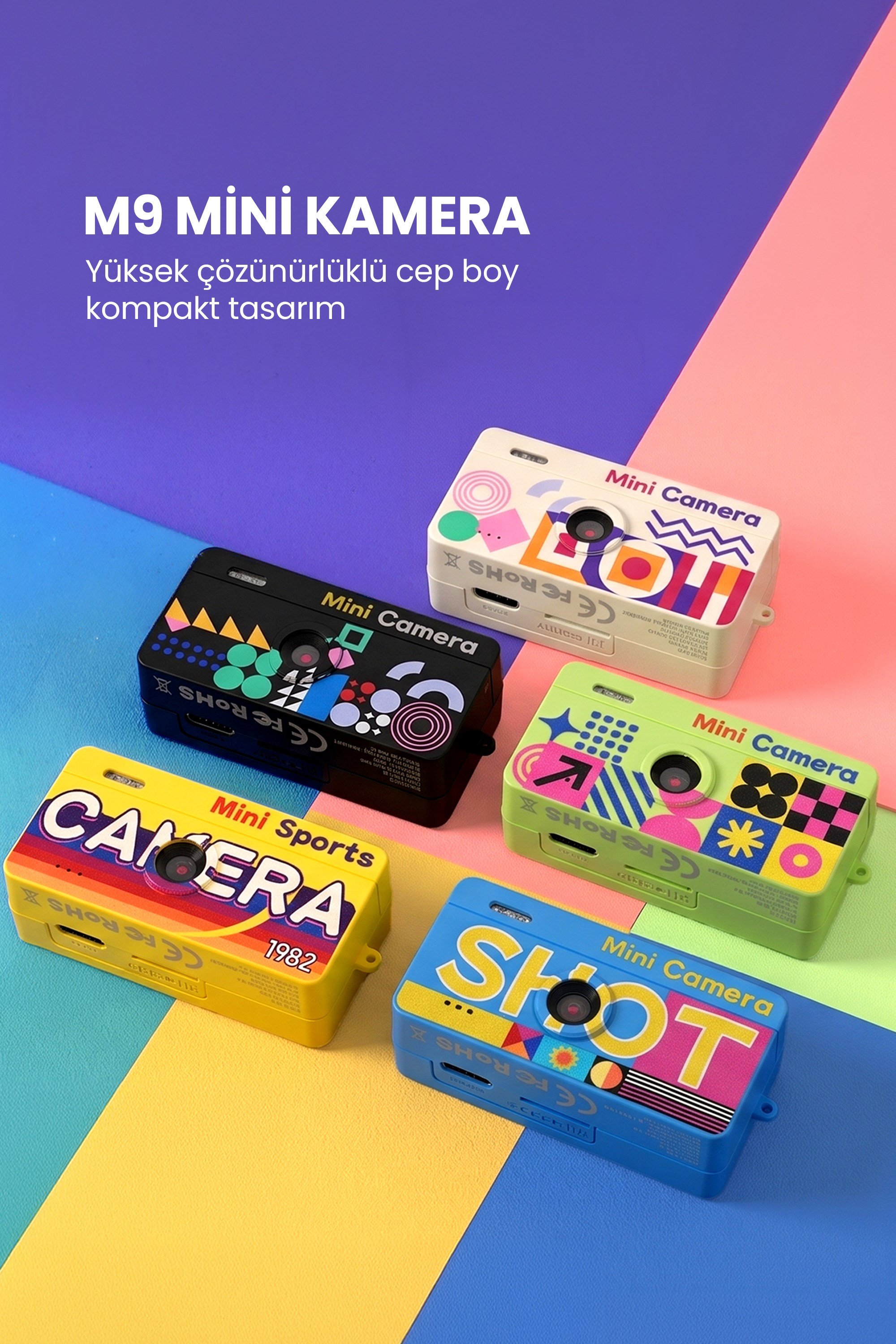 Joyplus Mini Anahtarlık Dijital Fotoğraf Makinesi Retro Filtreli Mini Video Kamera M9