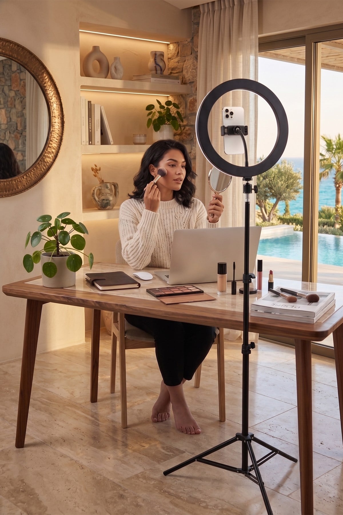 Joyplus Selfie Çubuğu Ring Light Led Işıklı Tripod Halka Youtuber Tiktok Video Makyaj Işığı Ayaklı