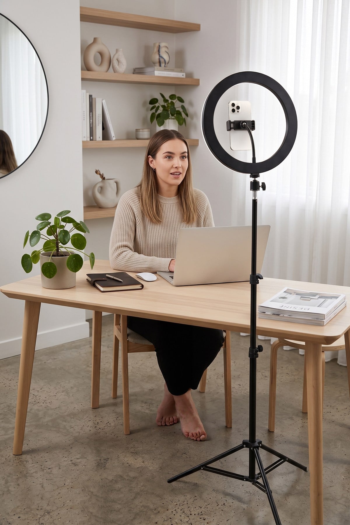 Joyplus Selfie Çubuğu Ring Light Led Işıklı Tripod Halka Youtuber Tiktok Video Makyaj Işığı Ayaklı