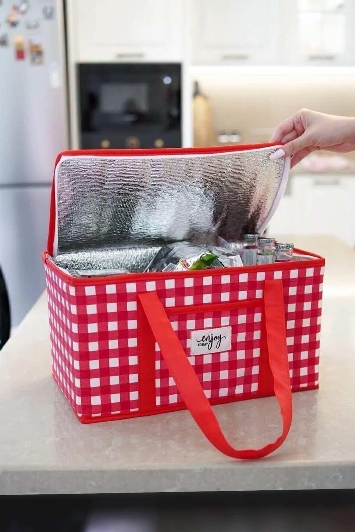 Katlanır Plastik Sehpa, Kamp Masası Siyah - Termo Piknik Çantası
