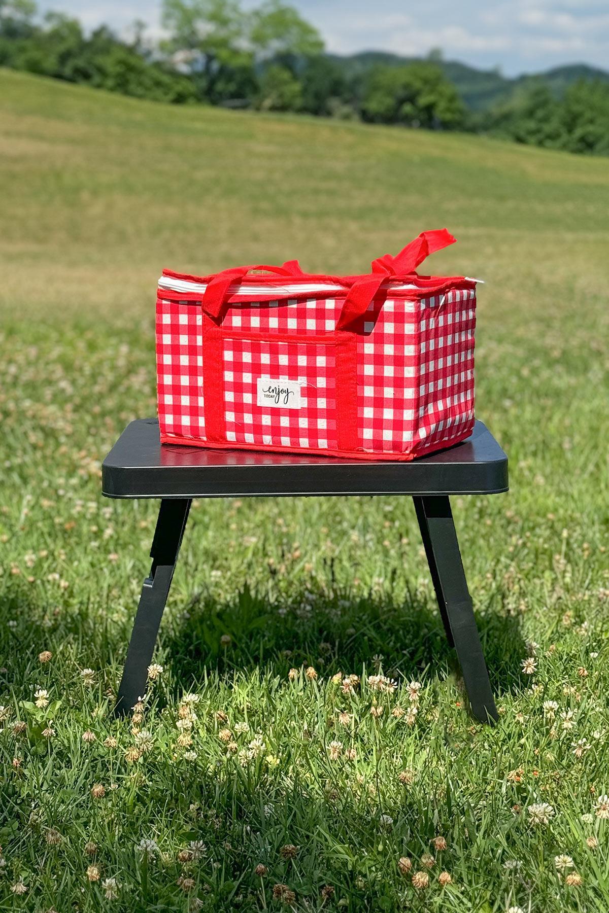 Katlanır Plastik Sehpa, Kamp Masası Siyah - Termo Piknik Çantası