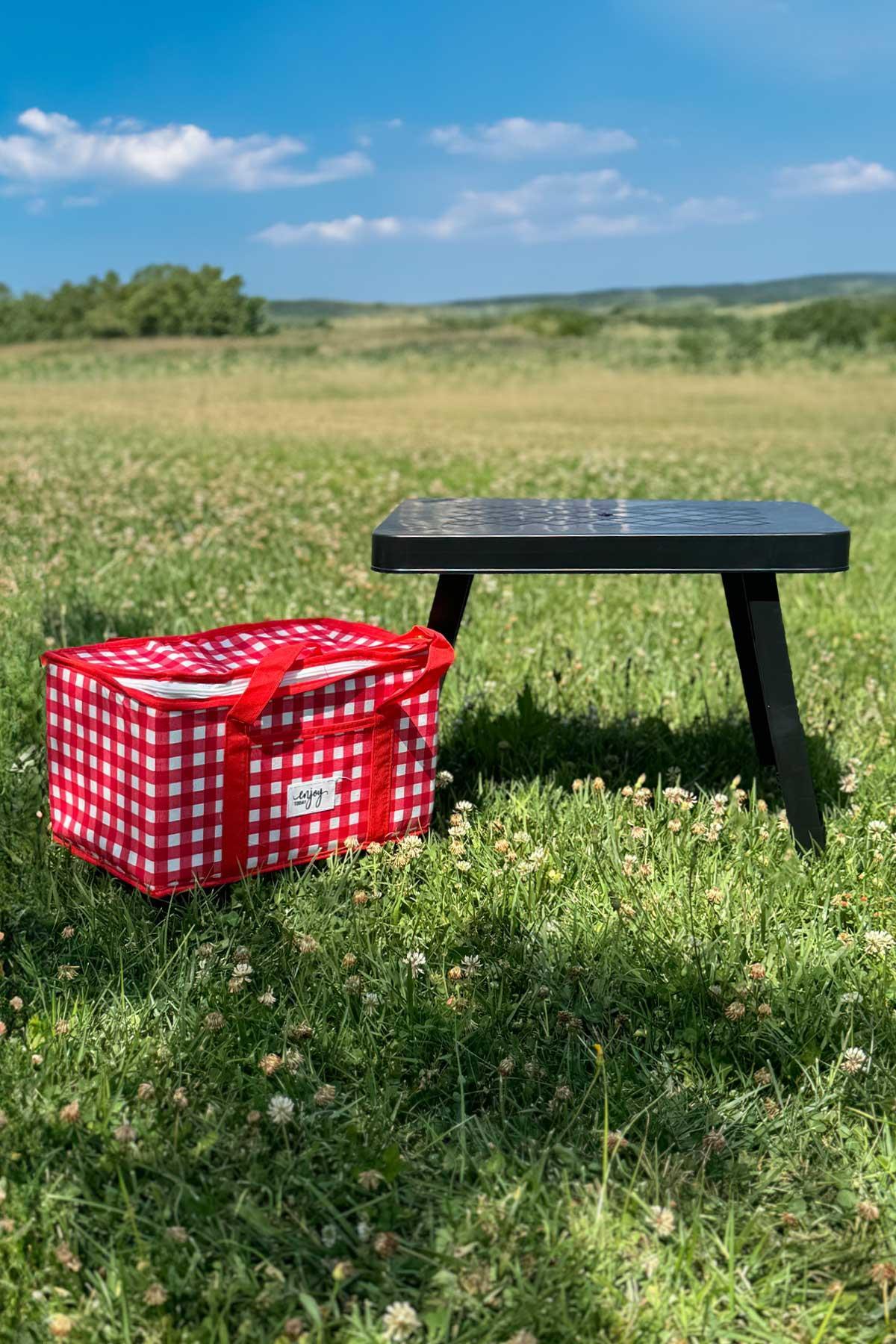 Katlanır Plastik Sehpa, Kamp Masası Siyah - Termo Piknik Çantası