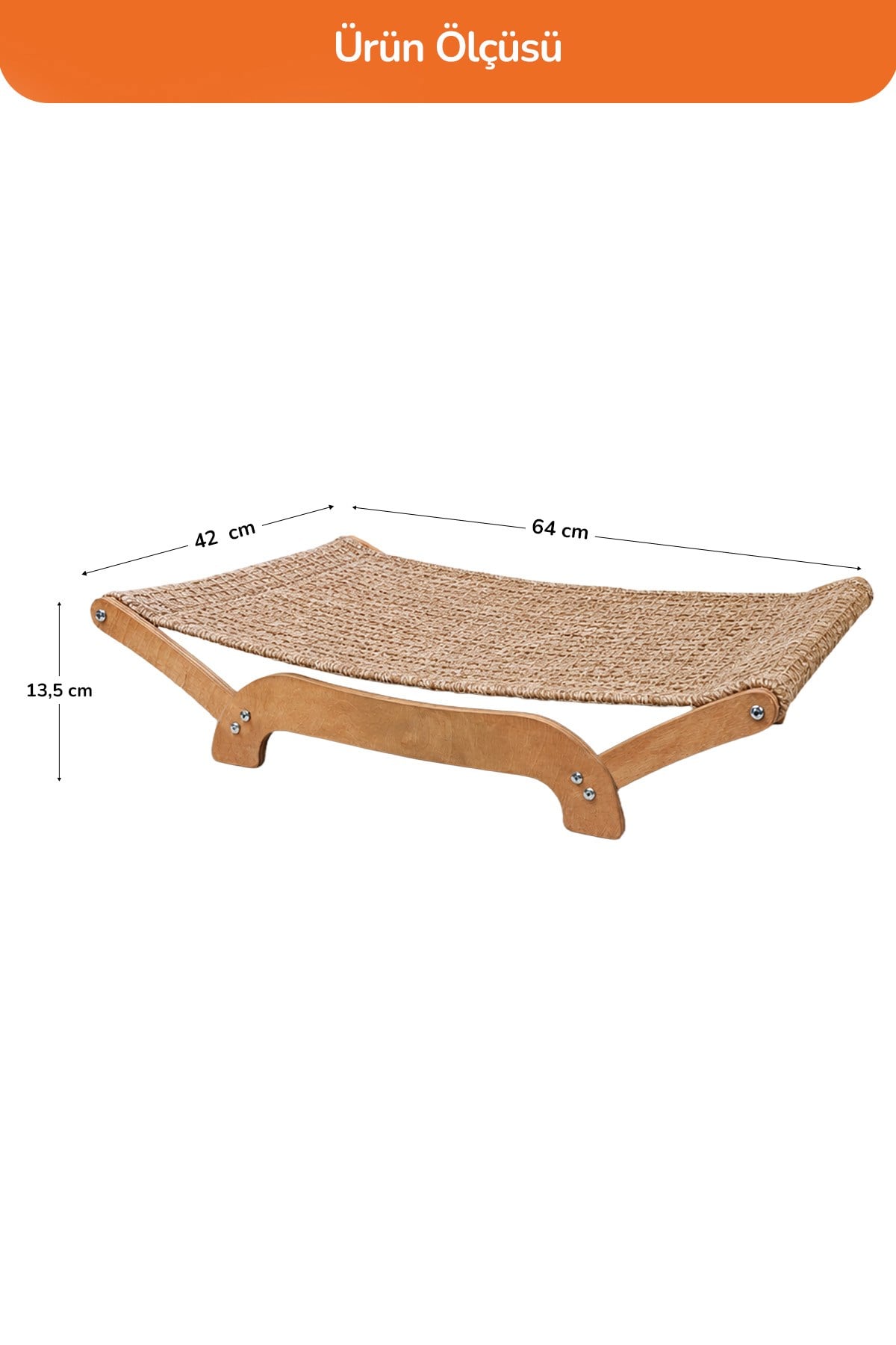 Kediler İçin Tırmalanabilir Sisal Halı Özellikli Konforlu Kedi Yatağı 6075