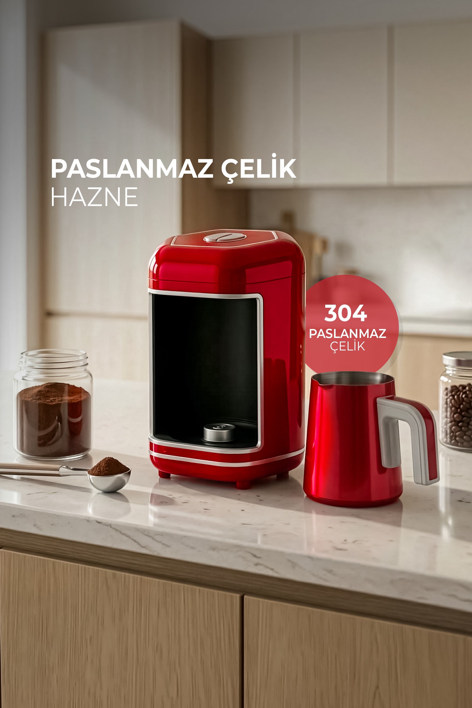 Kısmet Pro Türk Kahve Makinesi,  4 Fincan Kapasiteli  Közde Türk Kahves K-607 
