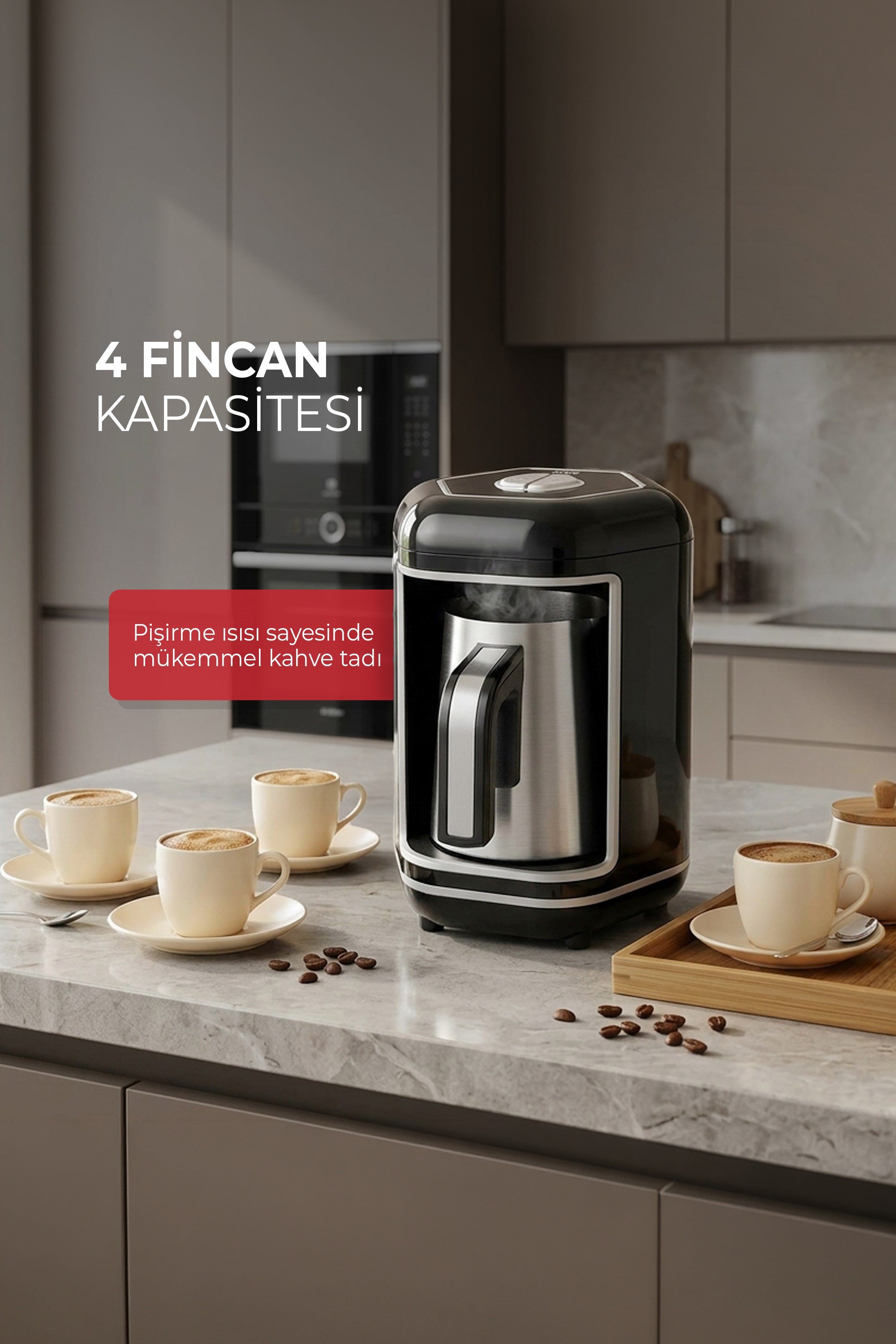 Kısmet Pro Türk Kahve Makinesi,  4 Fincan Kapasiteli  Közde Türk Kahves K-607 
