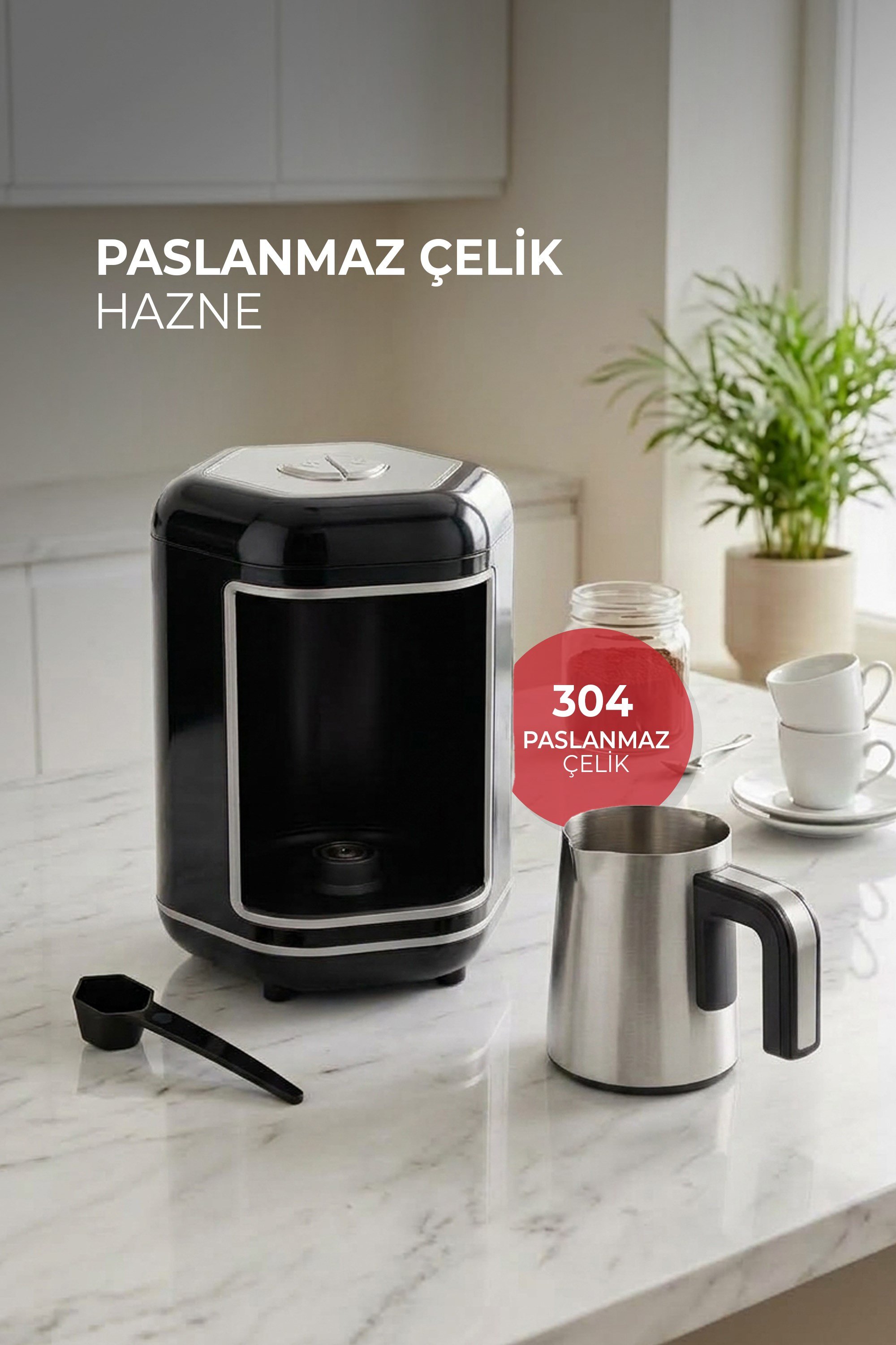 Kısmet Pro Türk Kahve Makinesi,  4 Fincan Kapasiteli  Közde Türk Kahves K-607 