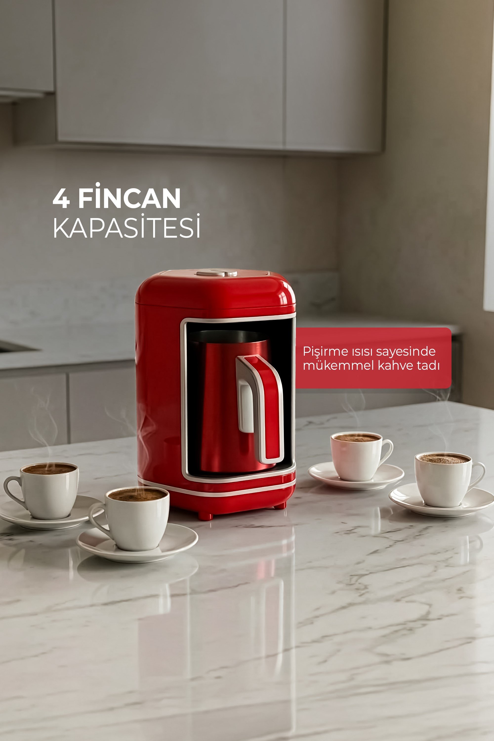 Kısmet Pro Türk Kahve Makinesi,  4 Fincan Kapasiteli  Közde Türk Kahves K-607 