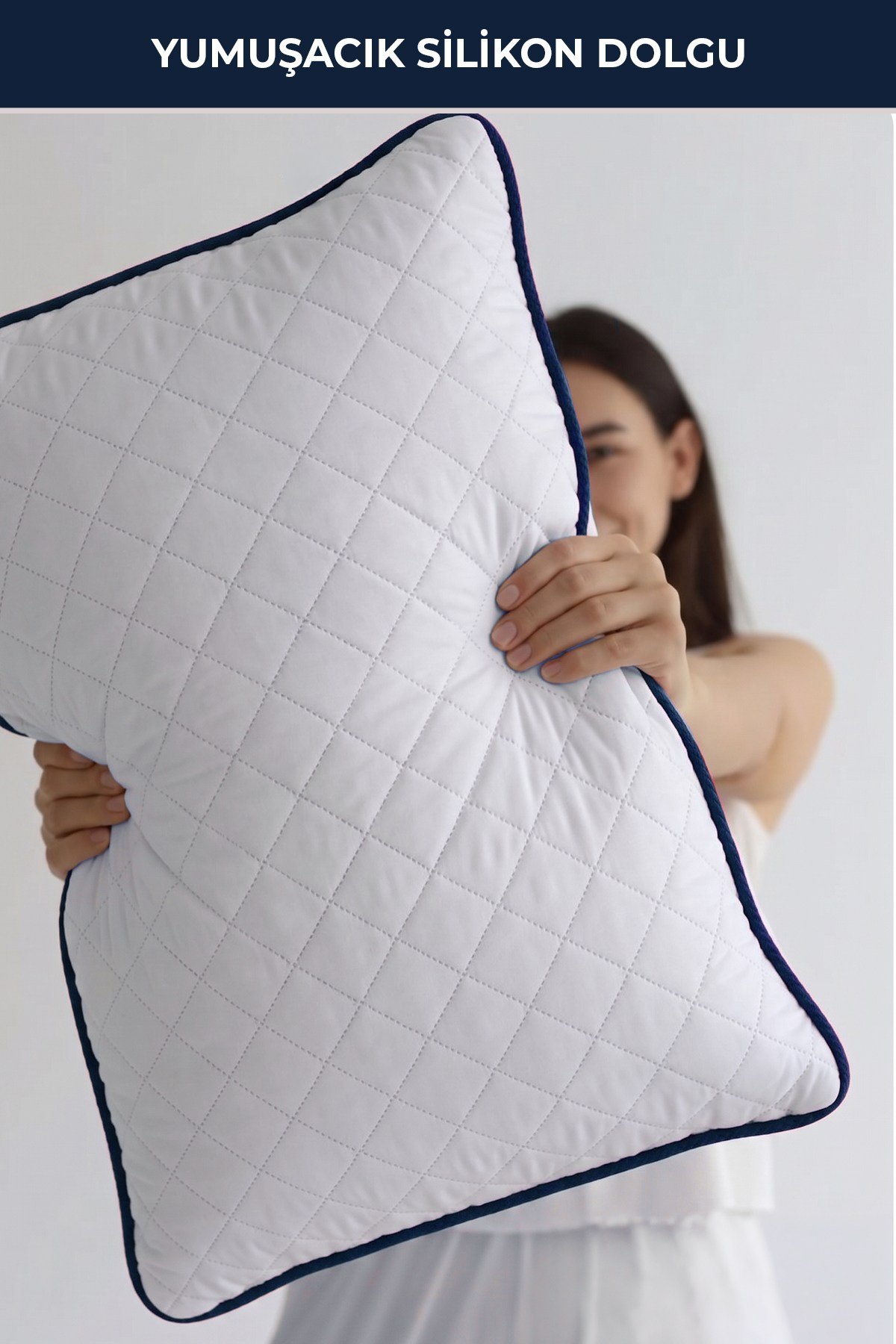 Klimalı Yastık 50x70 cm – Terletmeyen, Hava Alan Mikrofiber Uyku Yastığı  Lacivert