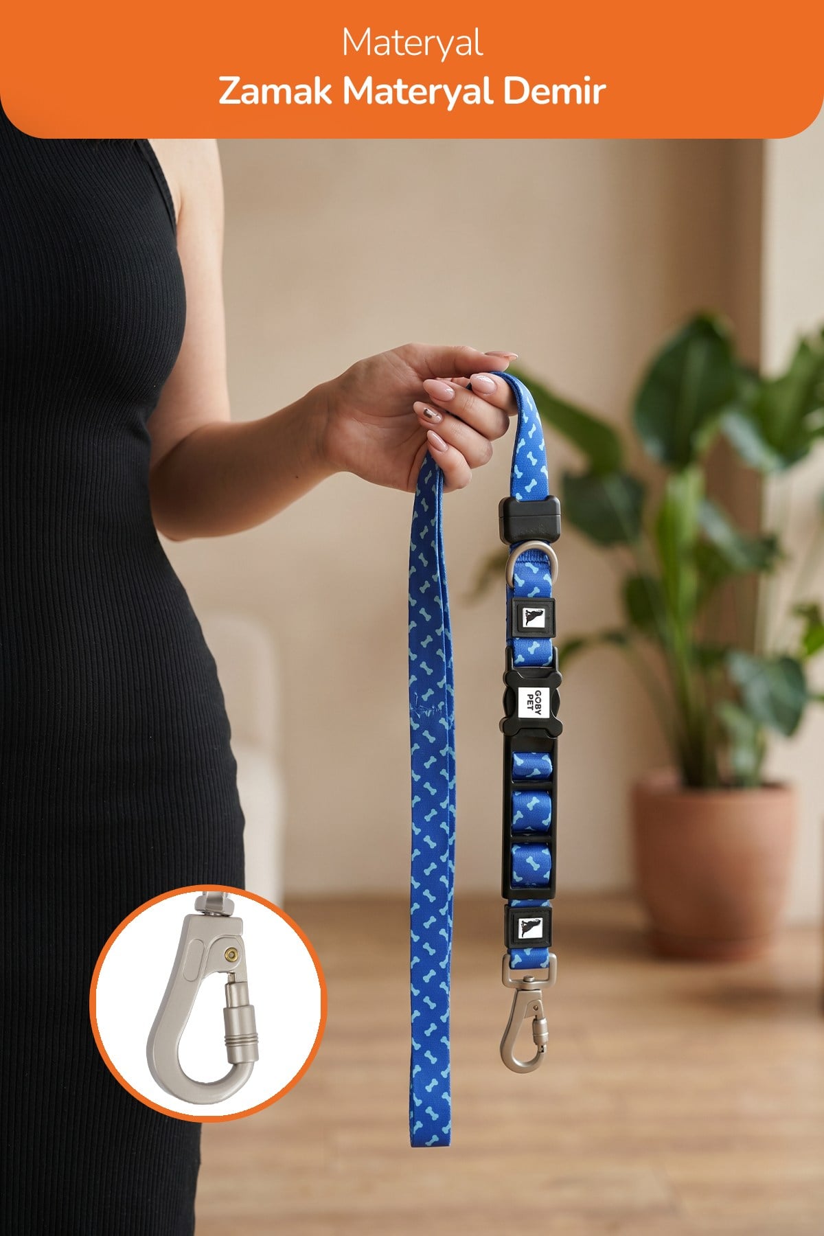 Köpekler İçin Dayanıklı Ve Güvenli, Desenli Eller Serbest Gezdirme Tasması ( 25mm )