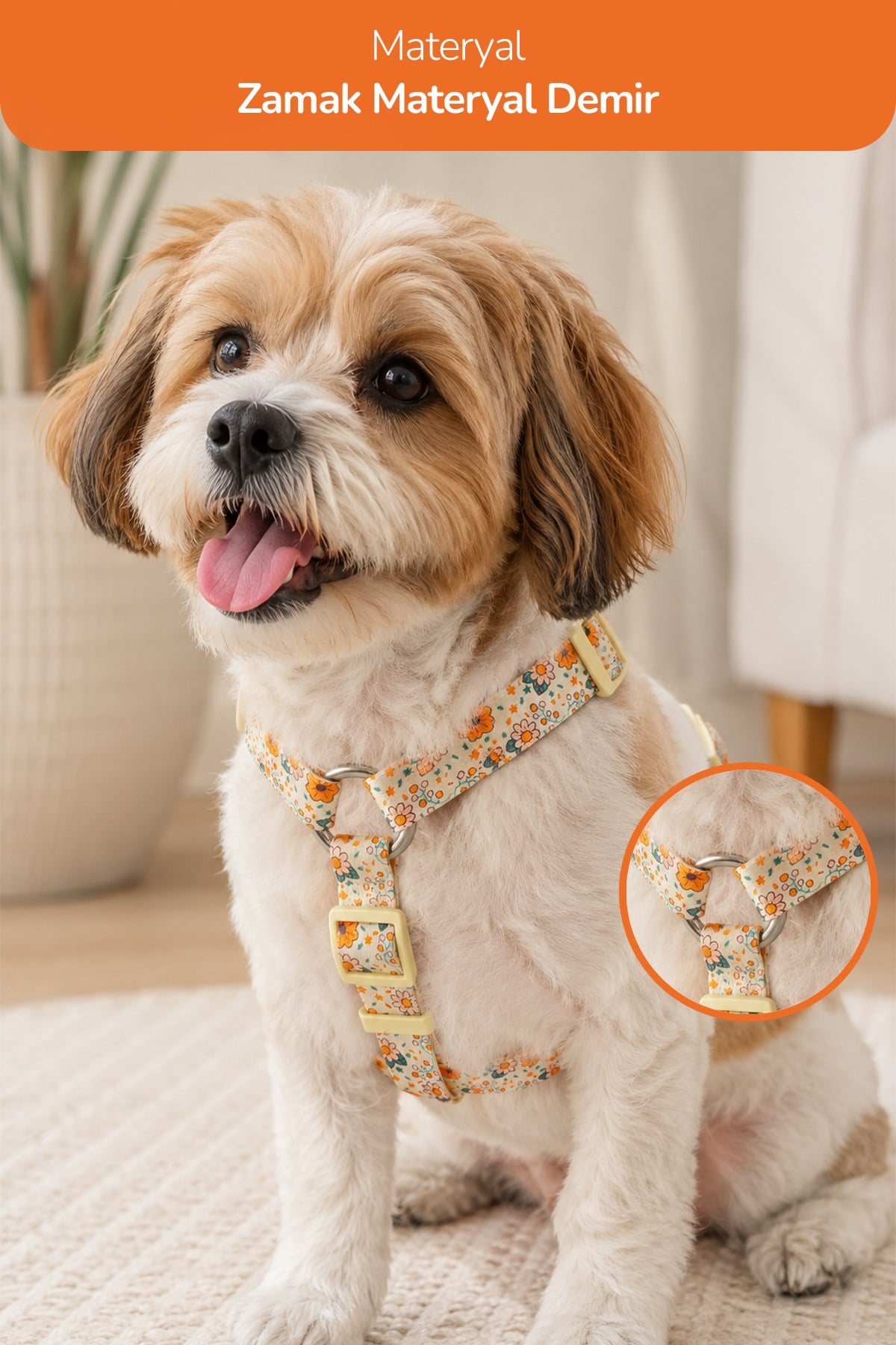 Köpekler İçin Dayanıklı Ve Güvenli, Desenli H Tipi Göğüs Tasması ( 20mm ) 