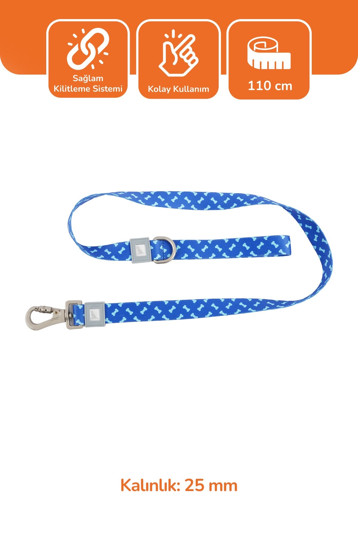 Köpekler İçin Dayanıklı Ve Güvenli, Desenli Gezdirme Tasması ( 25mm )  