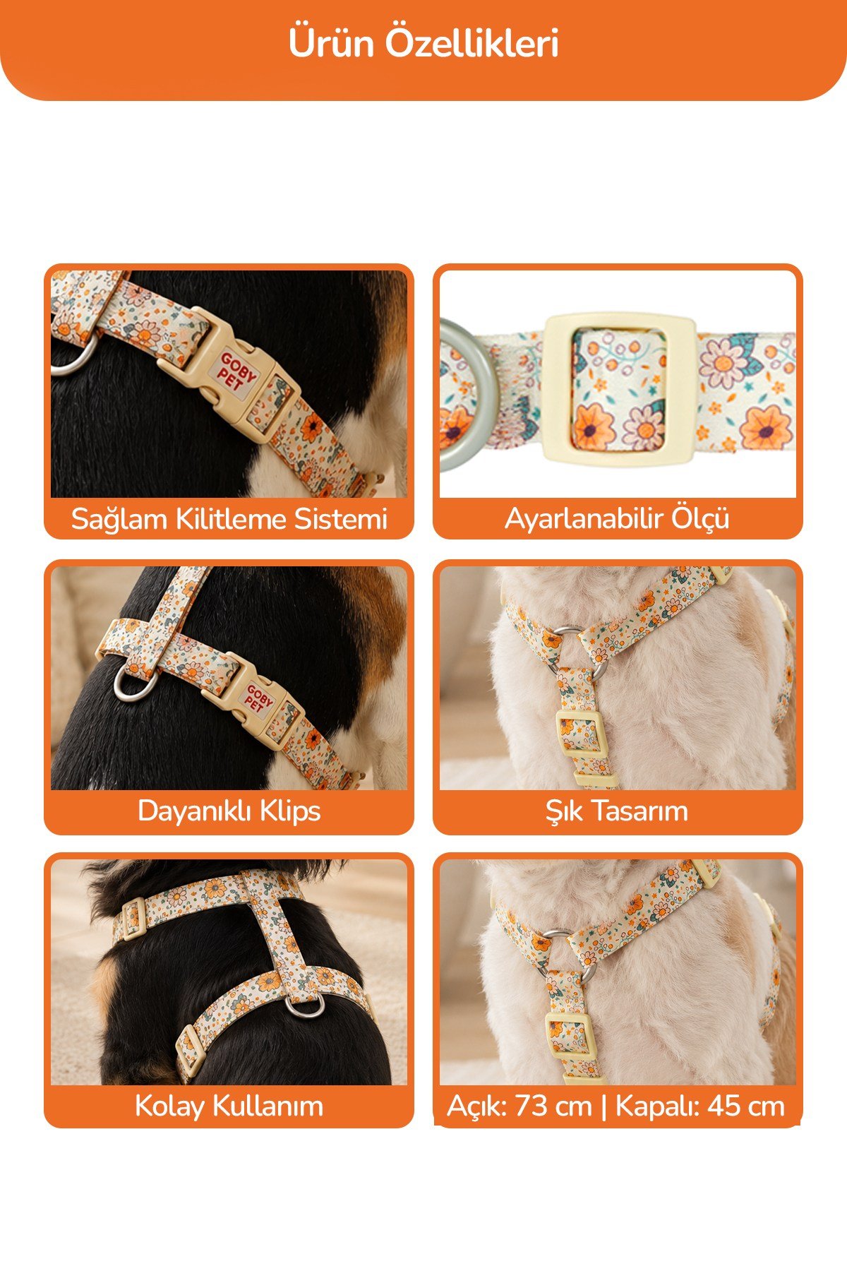 Köpekler İçin Dayanıklı Ve Güvenli, Desenli H Tipi Göğüs Tasması ( 20mm ) 