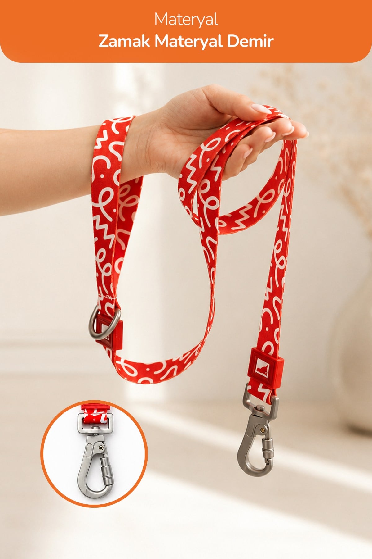 Köpekler İçin Dayanıklı Ve Güvenli, Desenli Gezdirme Tasması ( 25mm )  