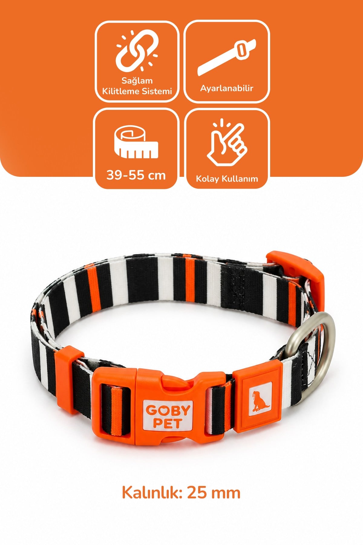 Köpekler İçin Dayanıklı Ve Güvenli, Desenli Boyun Tasması ( 25mm )