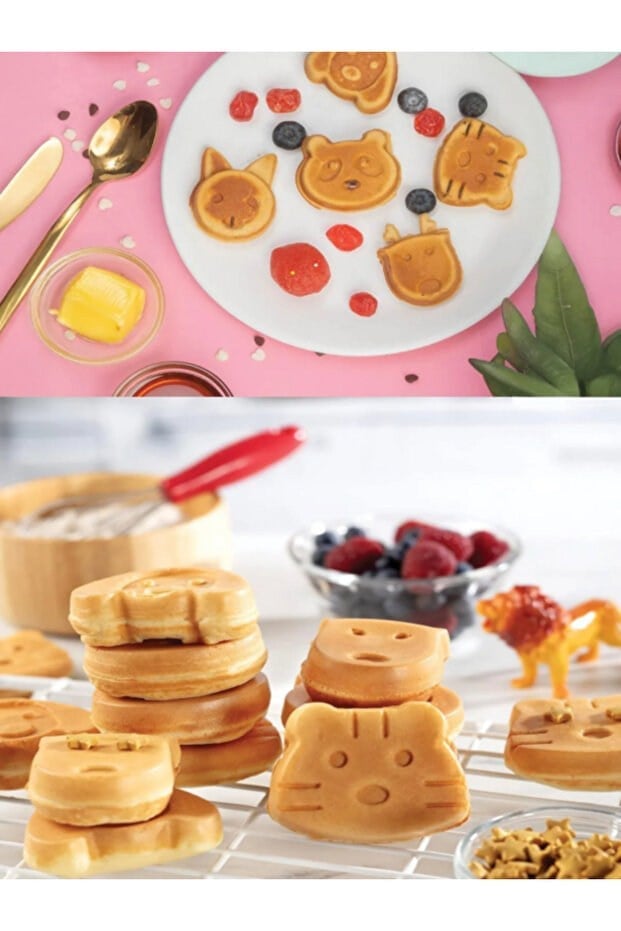 Ksm-2405K Elektrikli Waffle Makinesi Çocuk Portatif Mutfak Mini Waffle Izgara