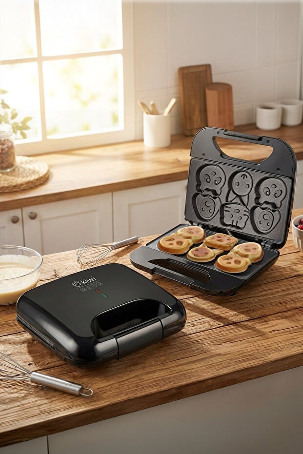 Ksm-2405K Elektrikli Waffle Makinesi Çocuk Portatif Mutfak Mini Waffle Izgara