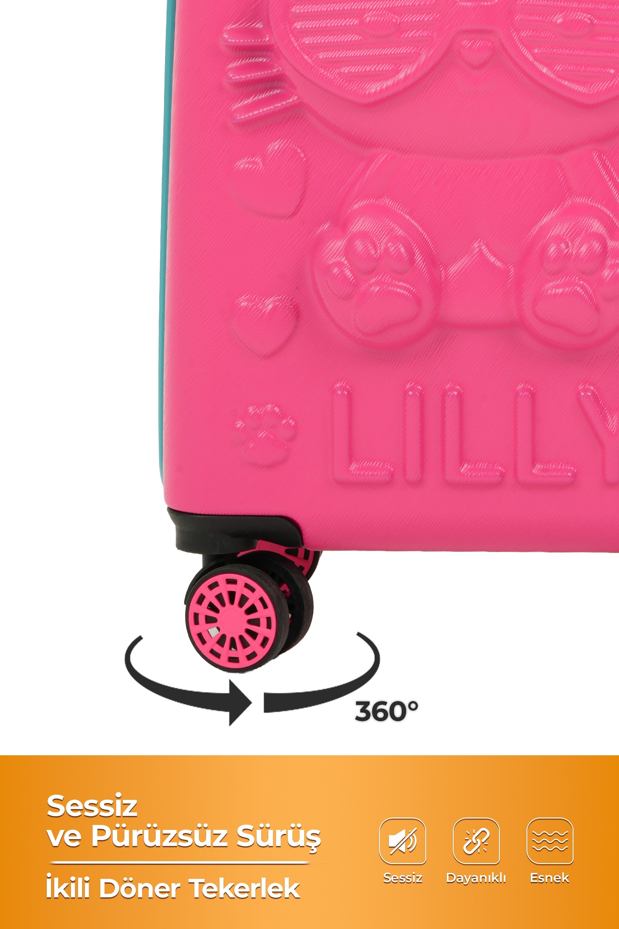 Lilly Kedi  Çocuk Valizi ABS Kabin Boy Hafif 