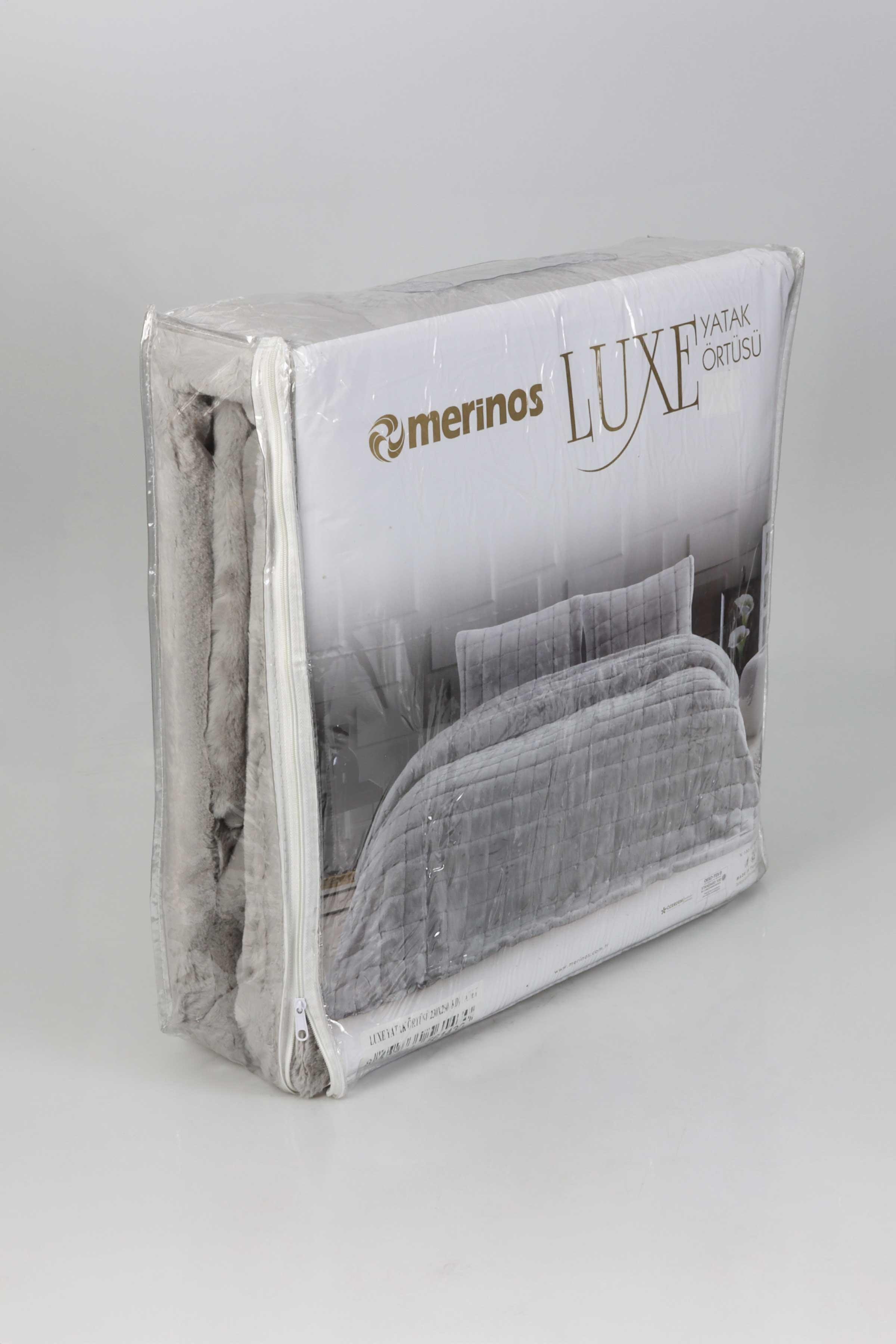 Merinos Luxe Yatak Örtüsü Gri 230x250