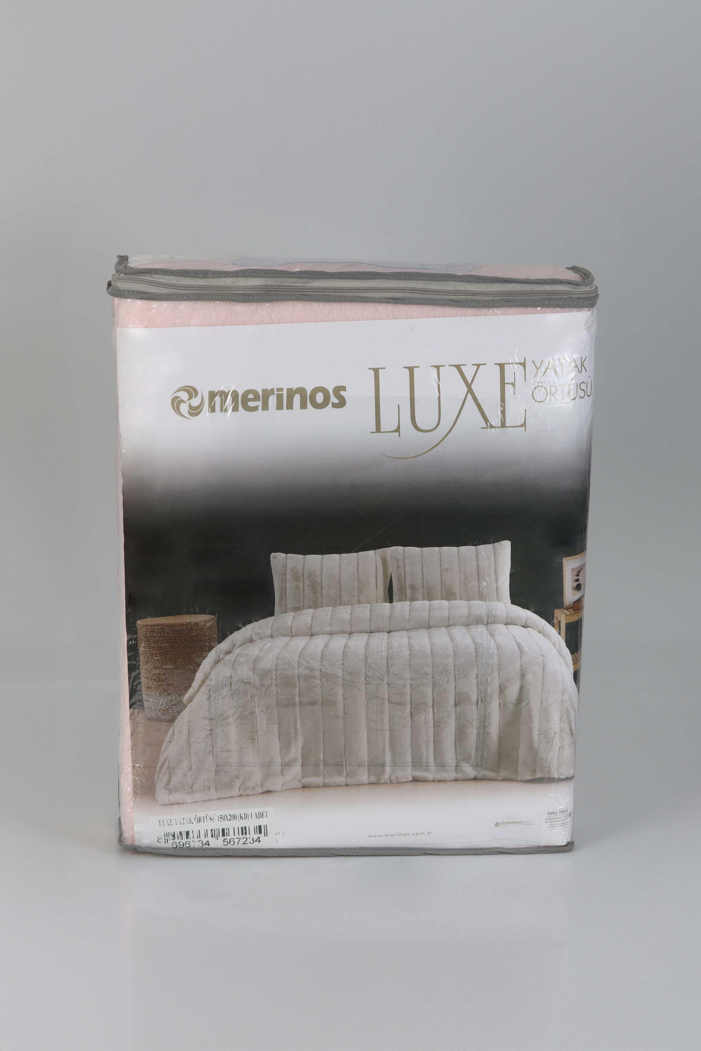 Merinos Luxe Yatak Örtüsü Pudra 150x200 cm