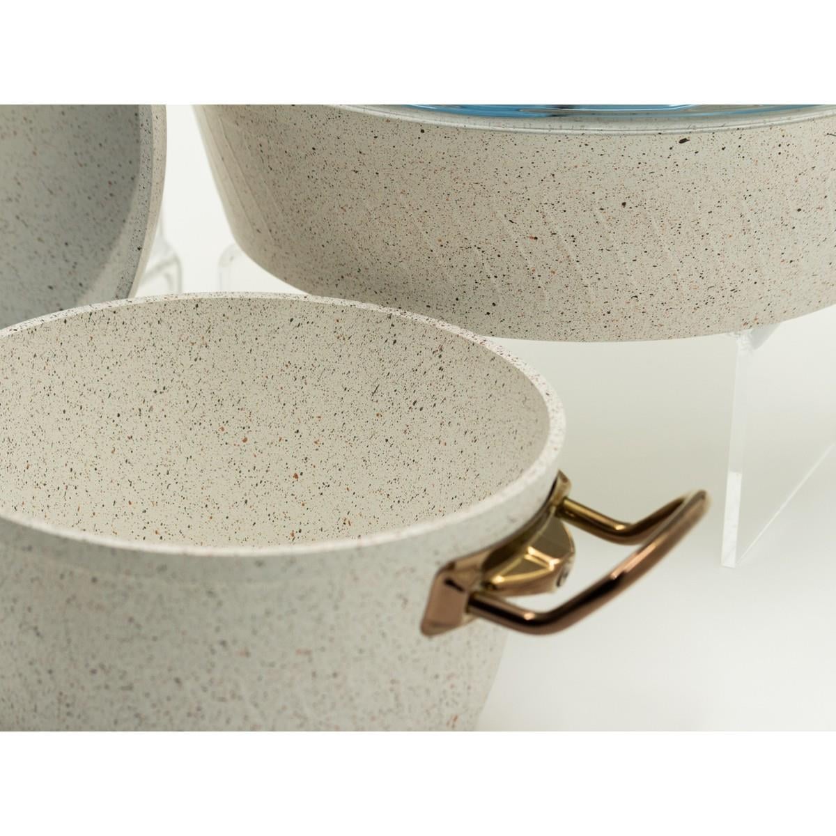 Milena 7 Parça Granit (18-22-26)Cm Tencere & 26CM Tava Set